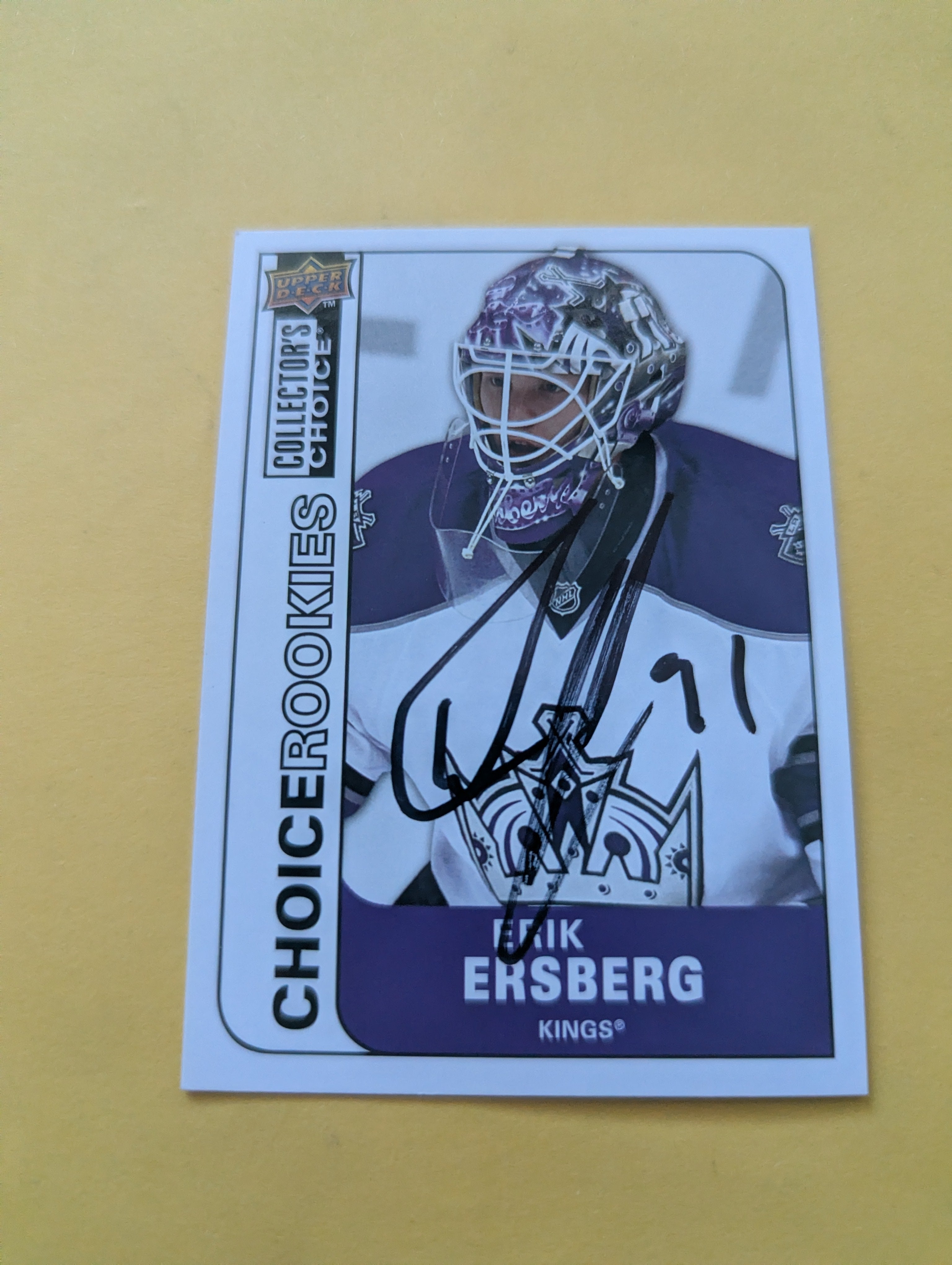 Erik Ersberg Signed Los Angeles Kings Rookie Card