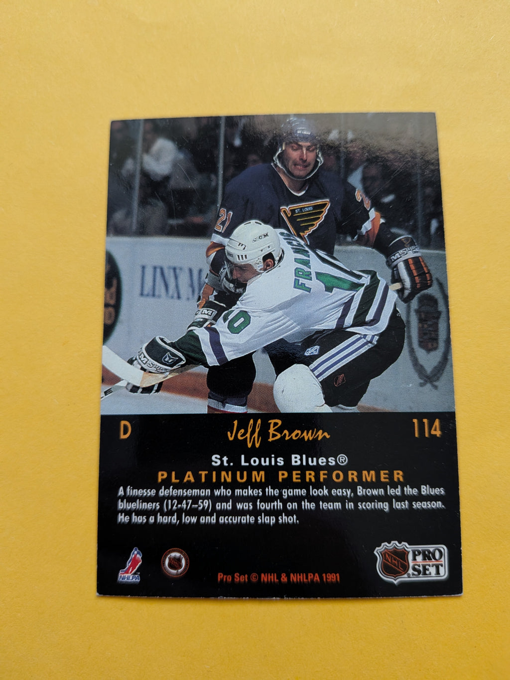 Jeff Brown Signed St. Louis Blues Card B