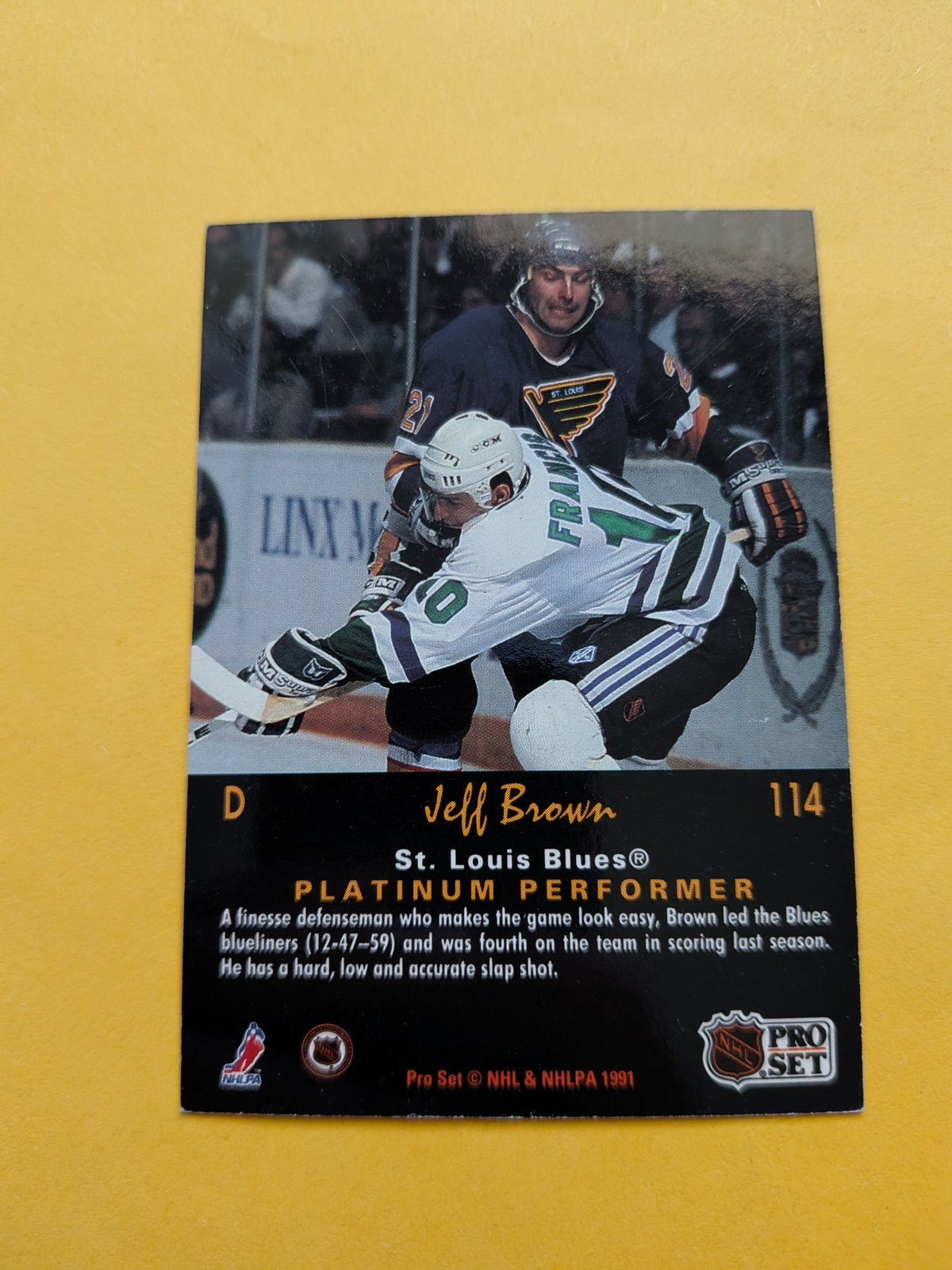 Jeff Brown Signed St. Louis Blues Card B