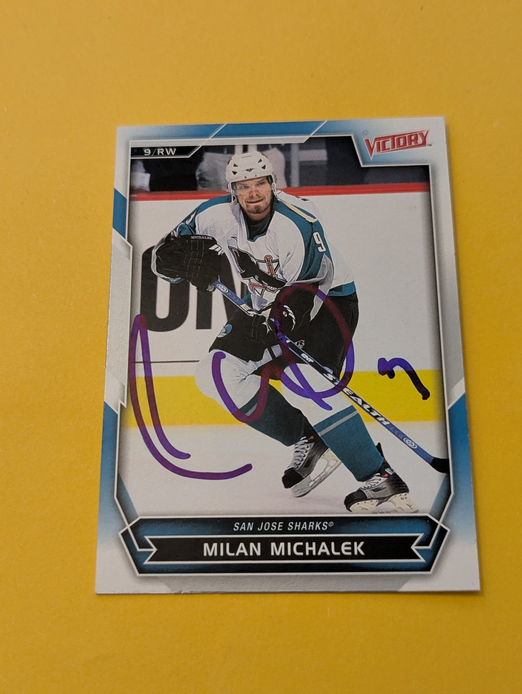 Milan Michalek Signed San Jose Sharks Card