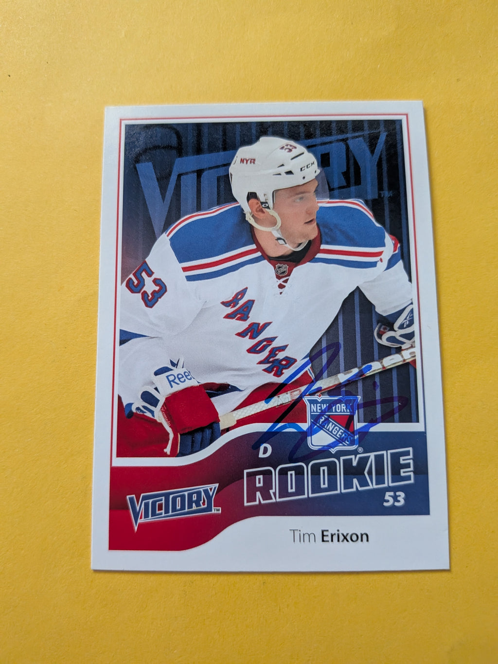 Tim Erixon Signed New York Rangers Rookie Card A