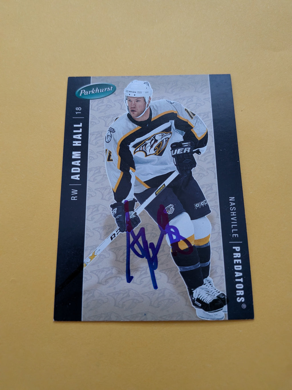 Adam Hall Signed Nashville Predators Card