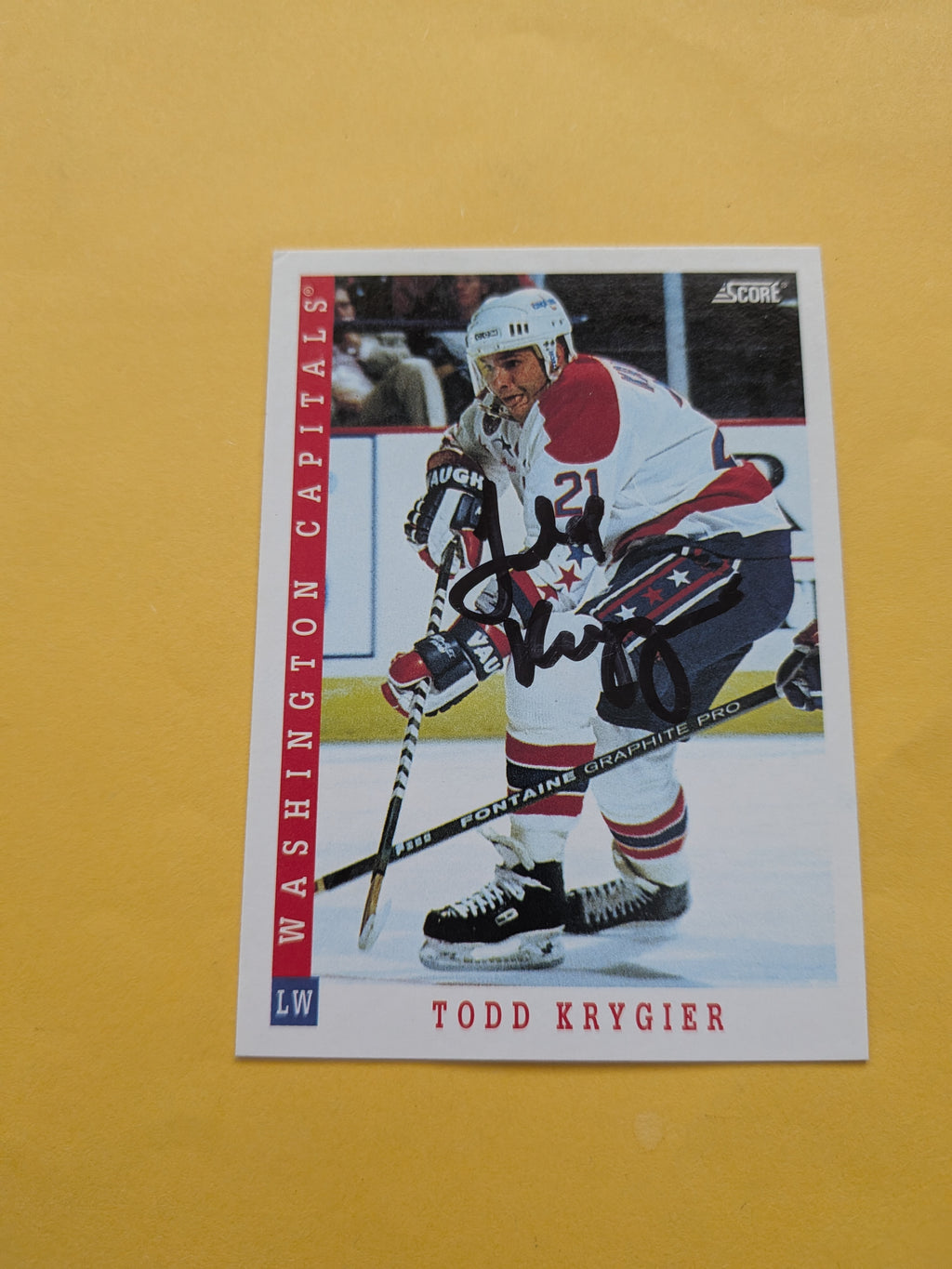 Todd Krygier Signed Washington Capitals Card A