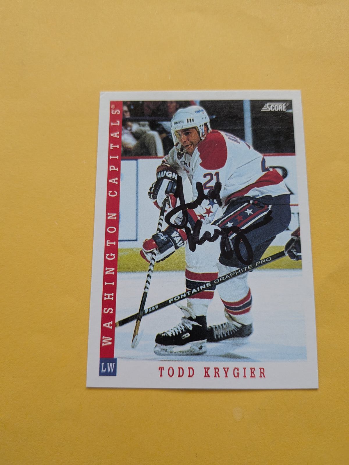 Todd Krygier Signed Washington Capitals Card A