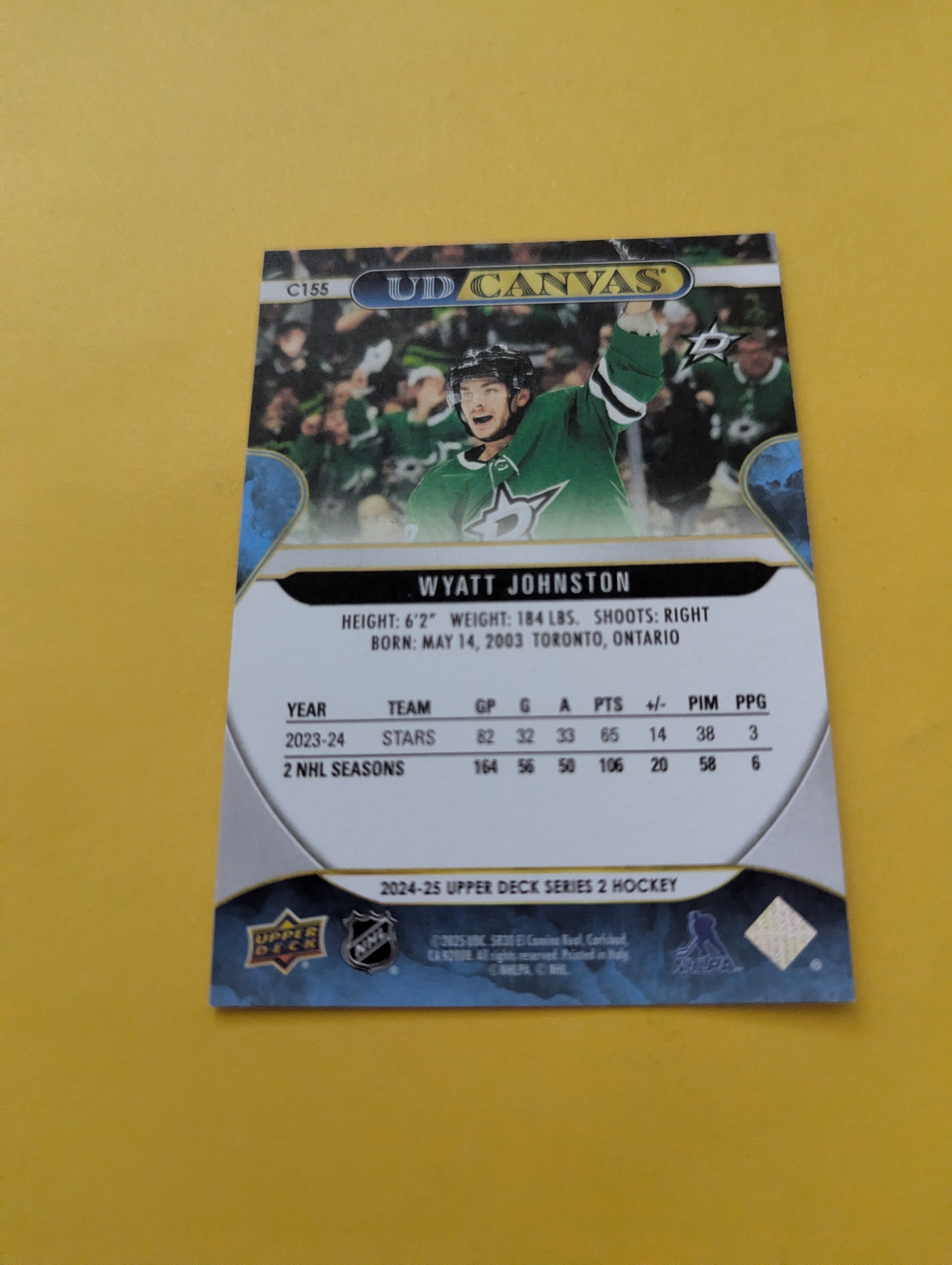 Wyatt Johnson 24-25 Upper Deck UD Canvas Card