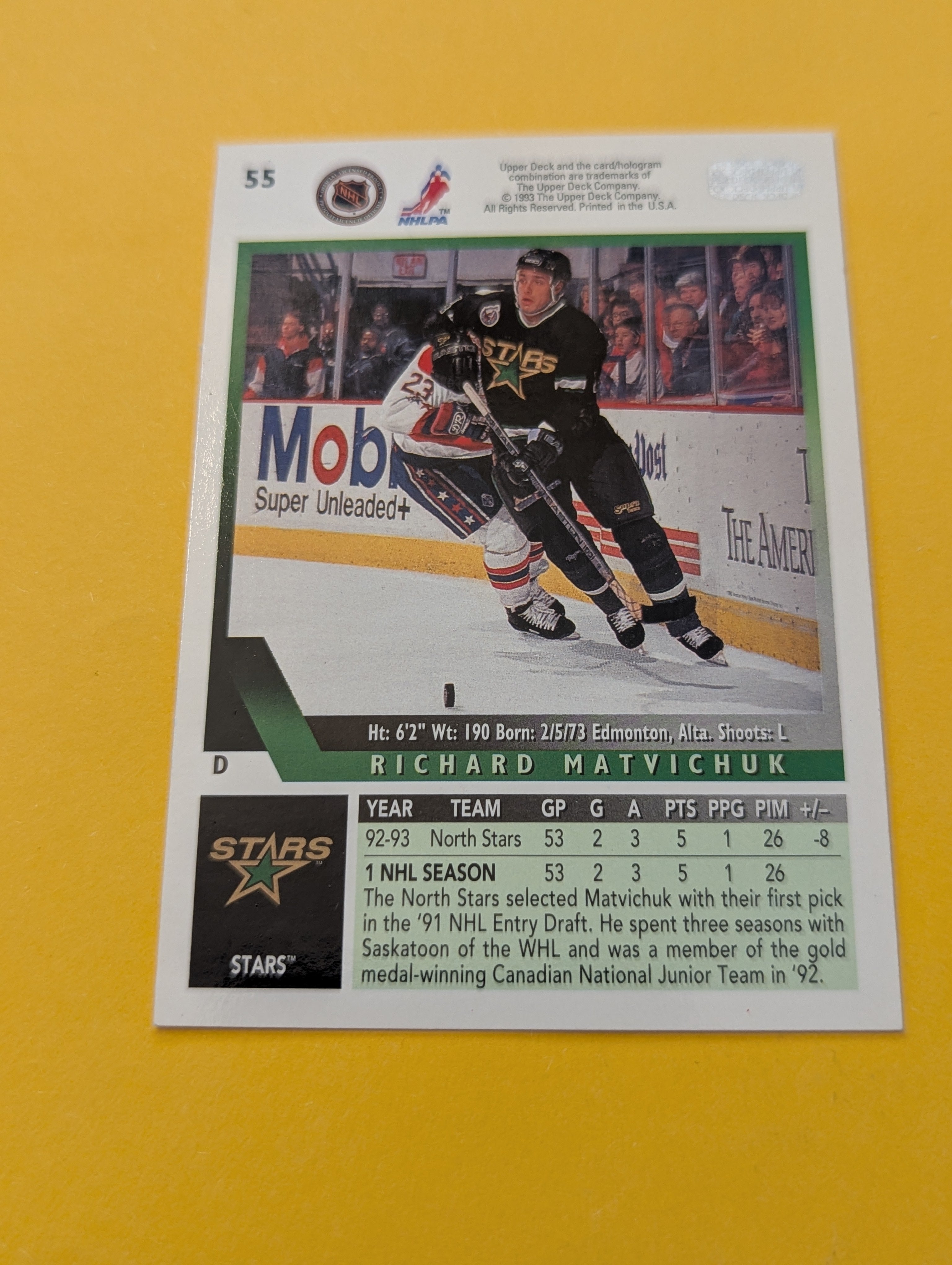Richard Matvichuk Signed Dallas Stars Card