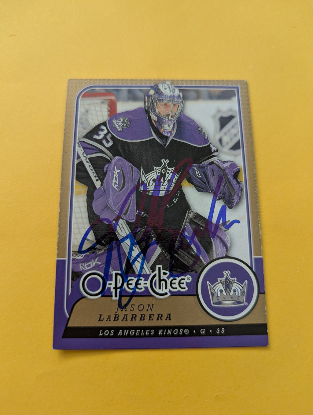 Jason LaBarbera Signed Los Angeles Kings Card