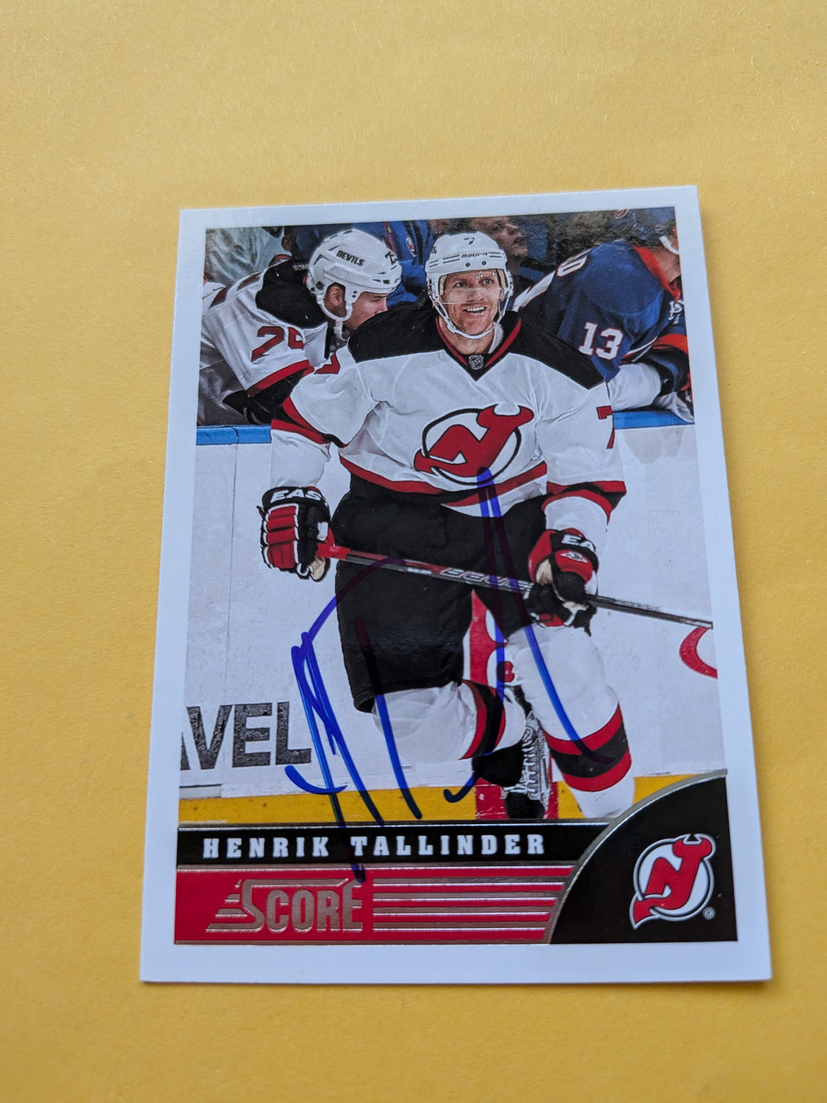 Henrik Tallinder Signed New Jersey Devils Card B
