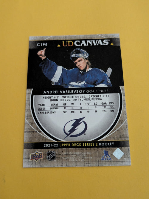 Andrei Vasilevskiy 21-22 Upper Deck UD Canvas Card