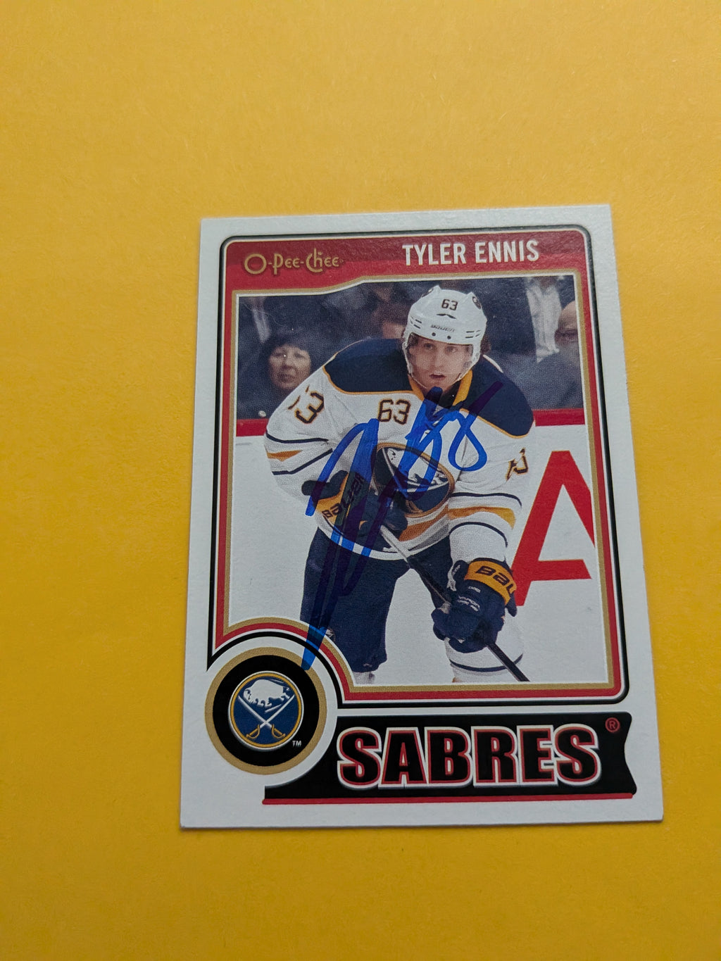Tyler Ennis Signed Buffalo Sabres Card A
