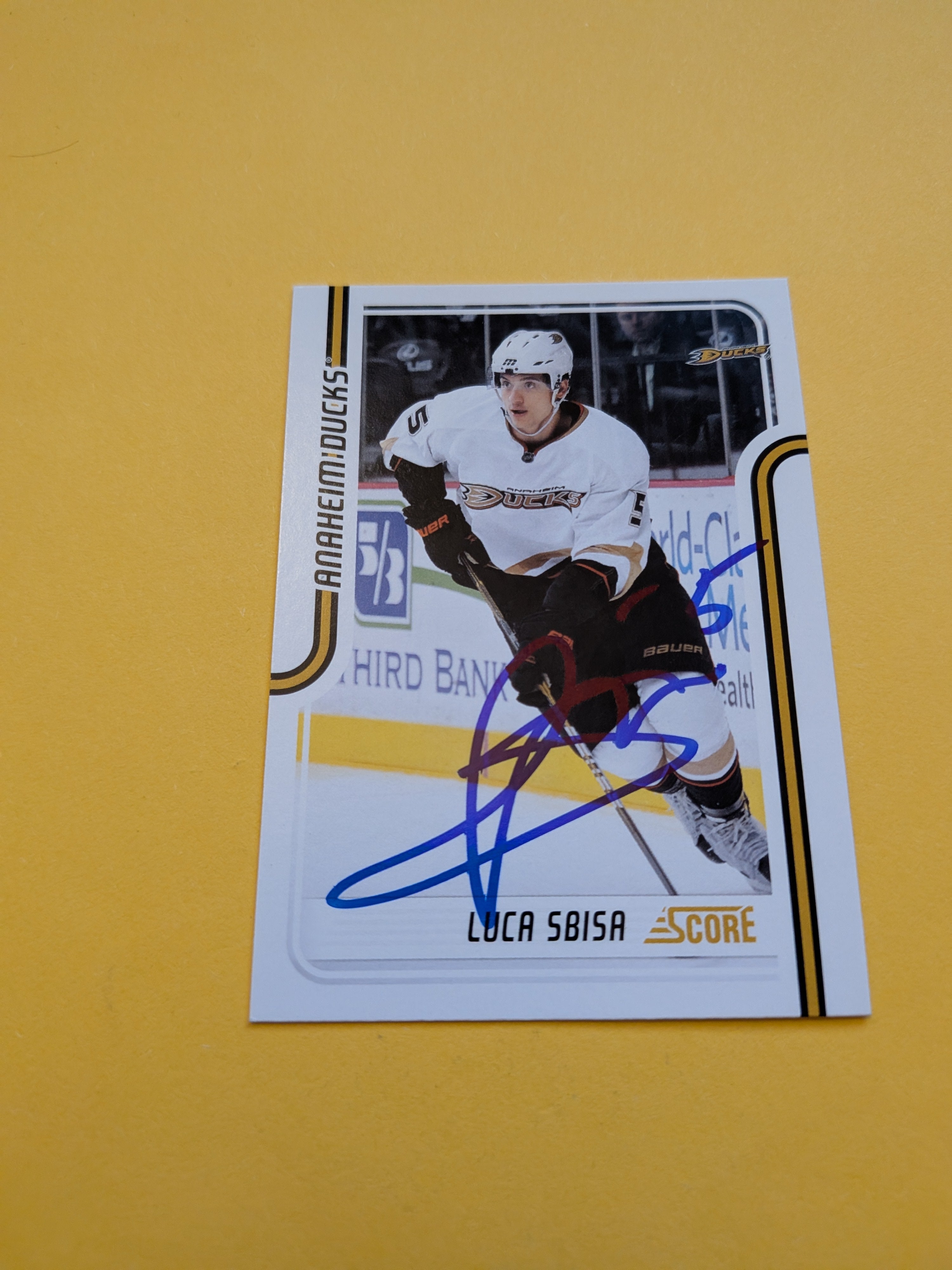 Luca Sbisa Signed Anaheim Ducks Card C