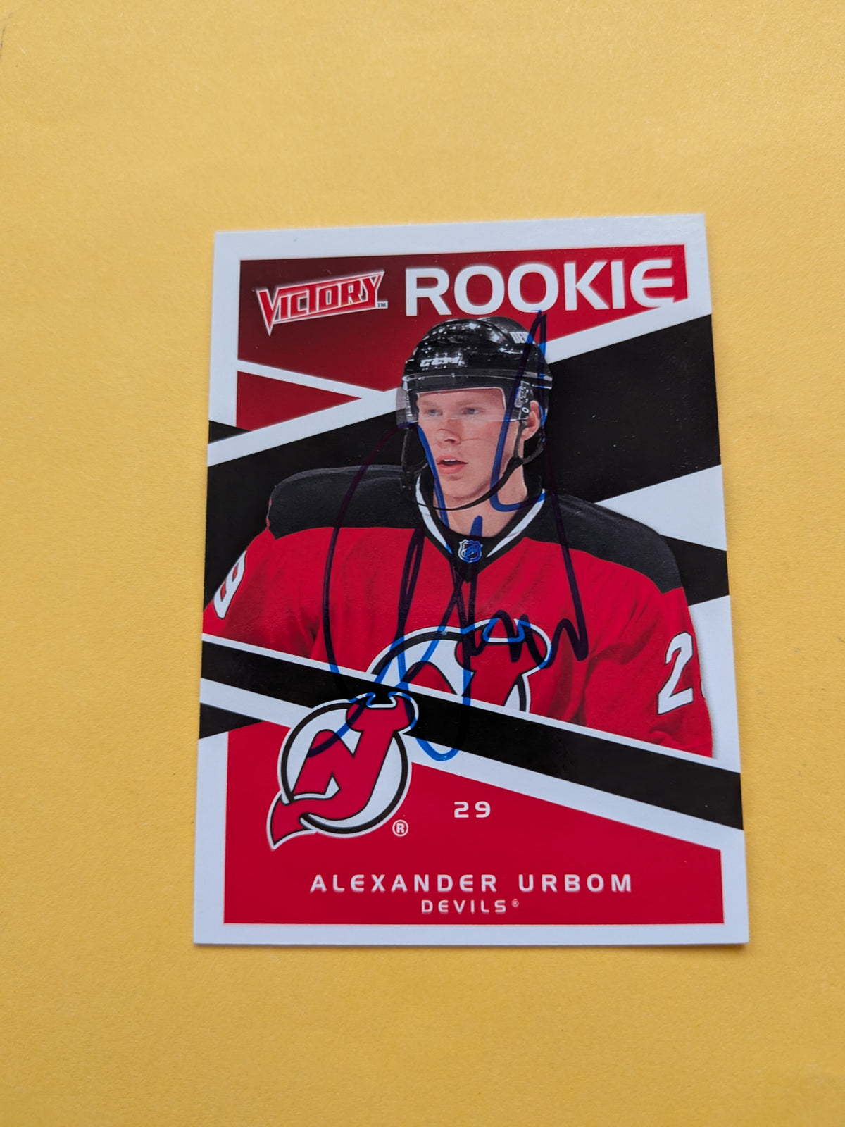 Alexander Urbom Signed New Jersey Devils Rookie Card A