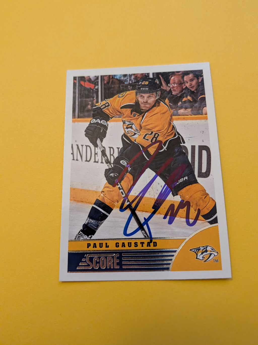 Paul Gaustad Signed Nashville Predators Card A