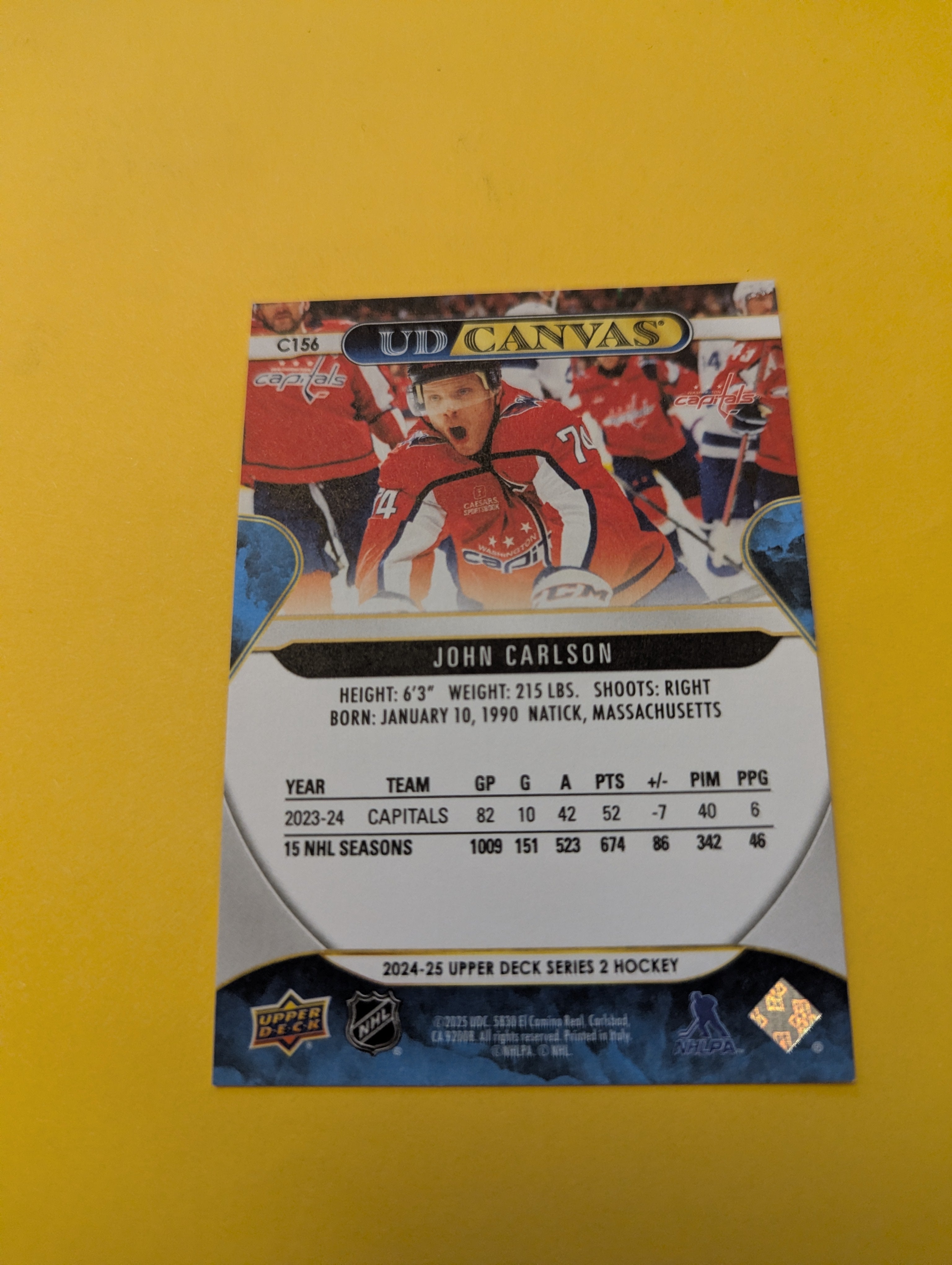 John Carlson 24-25 Upper Deck UD Canvas Card