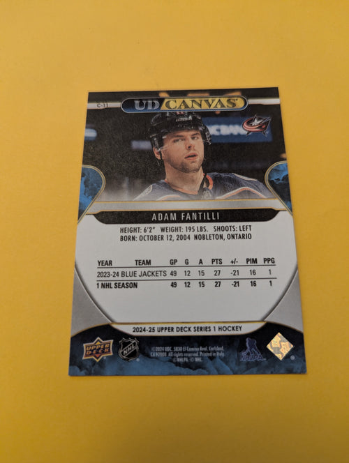 Adam Fantilli 24-25 Upper Deck UD Canvas Card