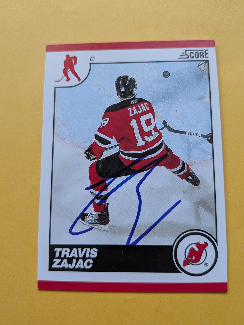 Travis Zajac Signed New Jersey Devils Card A