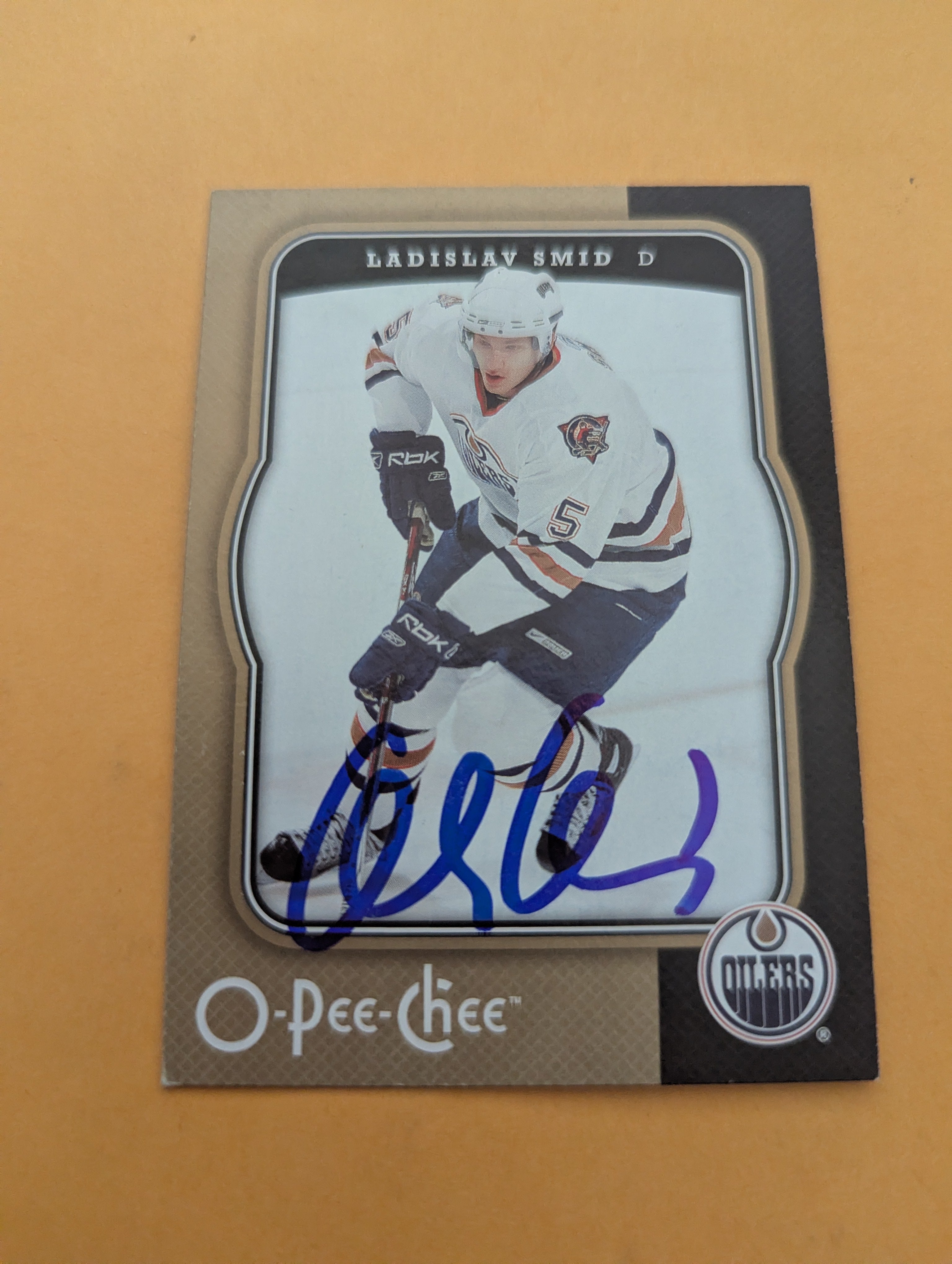 Ladislav Smid Signed Edmonton Oilers Card
