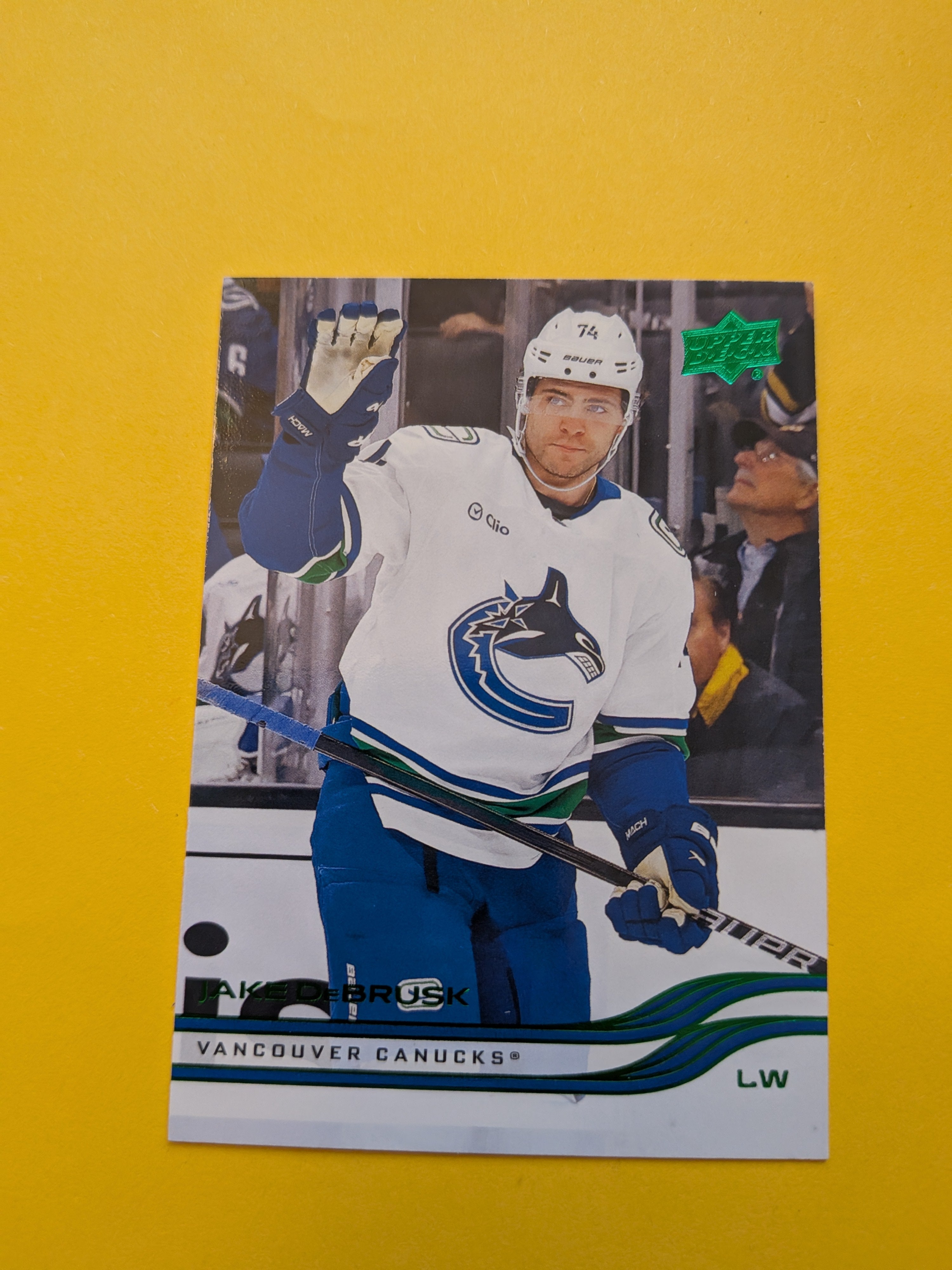 Jake Debrusk 25-26 Upper Deck Green Holiday Card