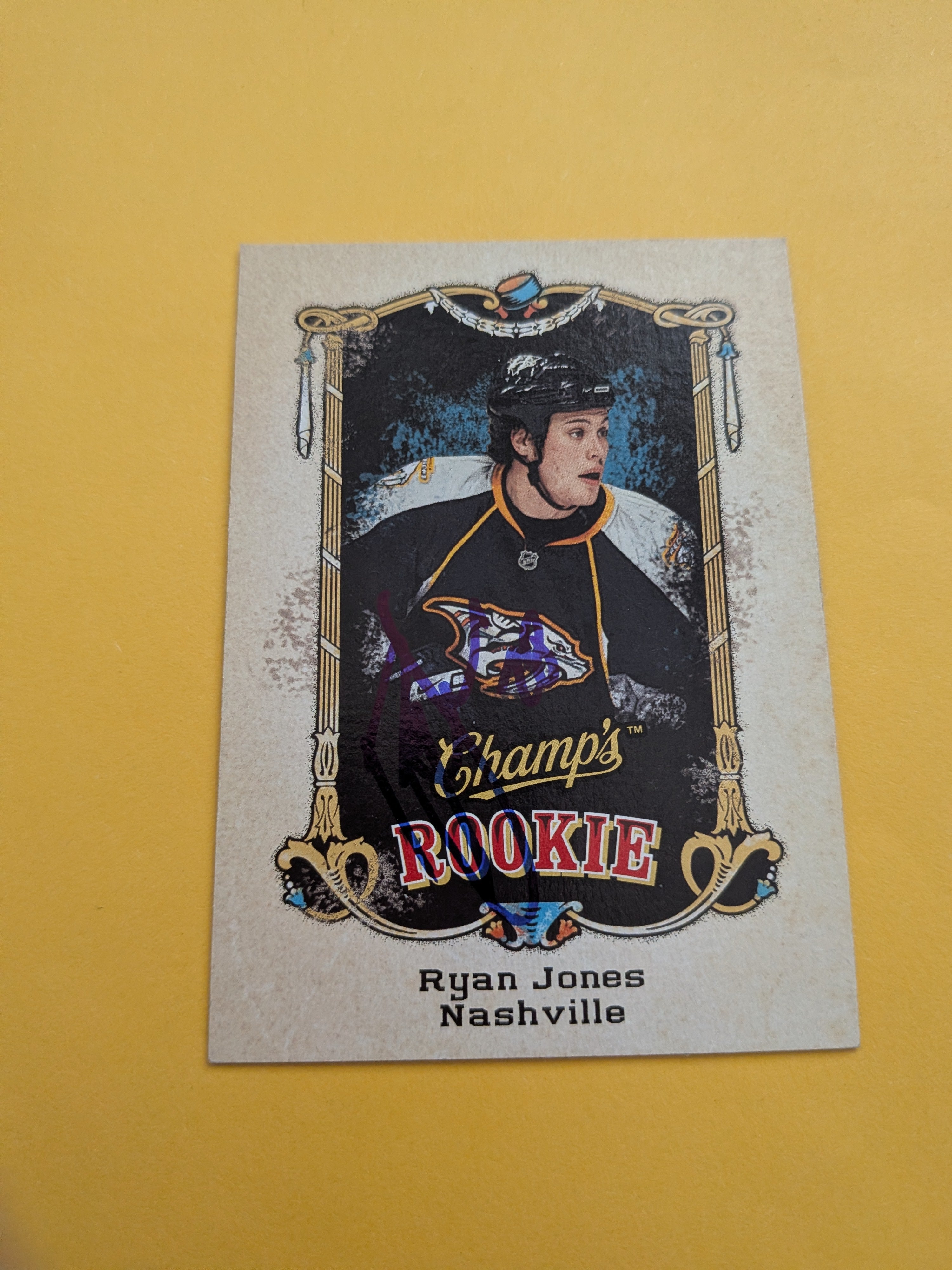 Ryan Jones Signed Nashville Predators Rookie Card F