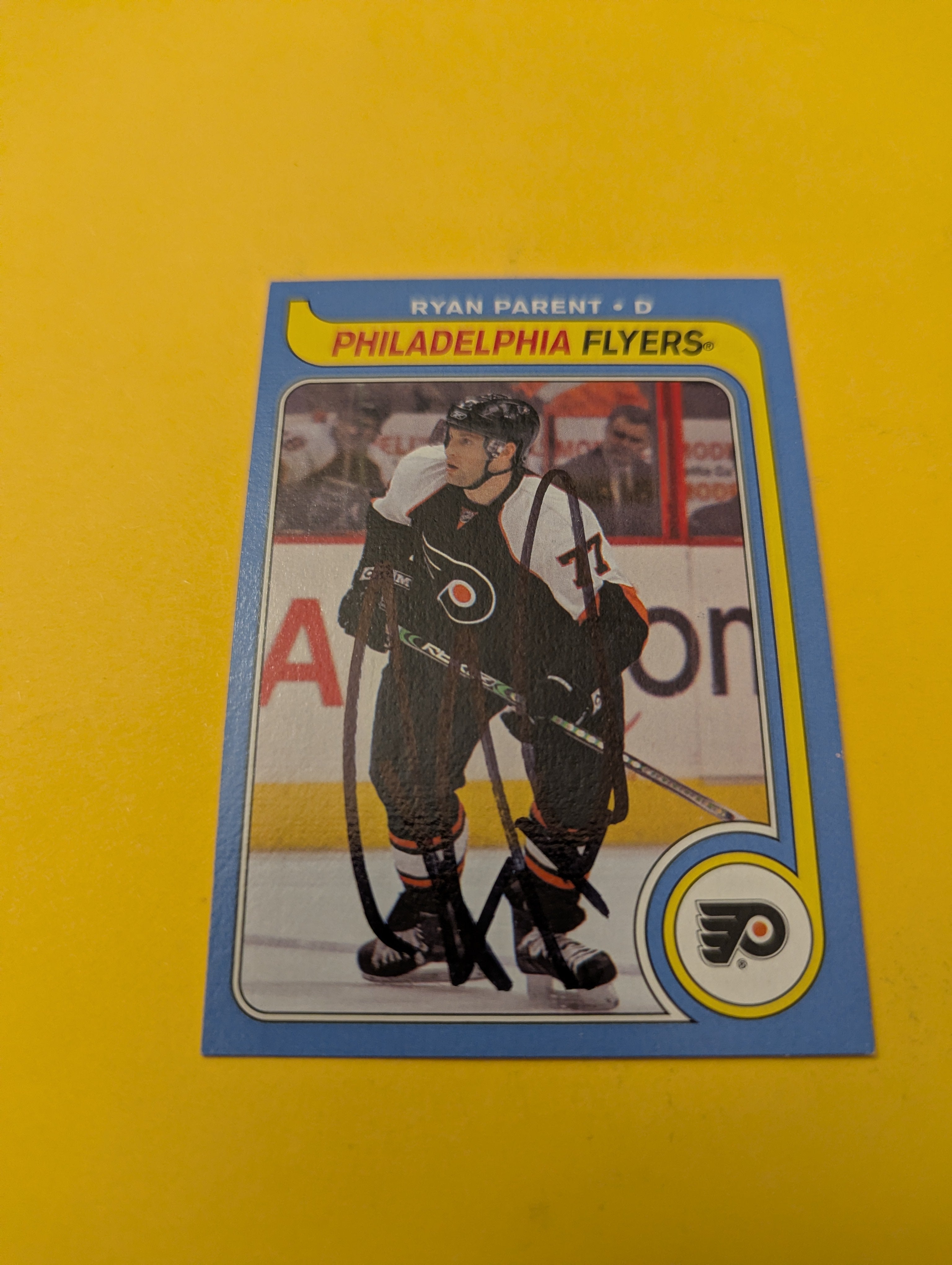 Ryan Parent Signed Philadelphia Flyers Card