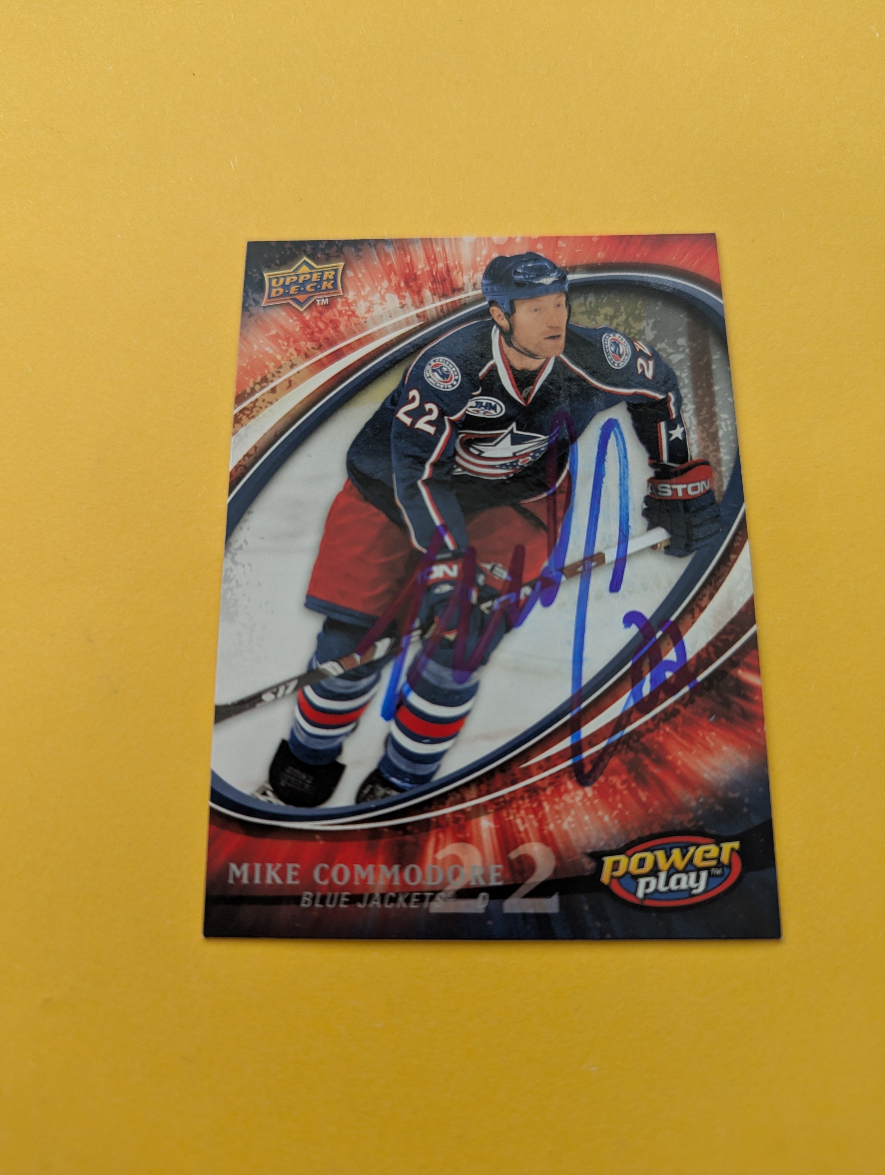 Mike Commodore Signed Columbus Blue Jackets Card