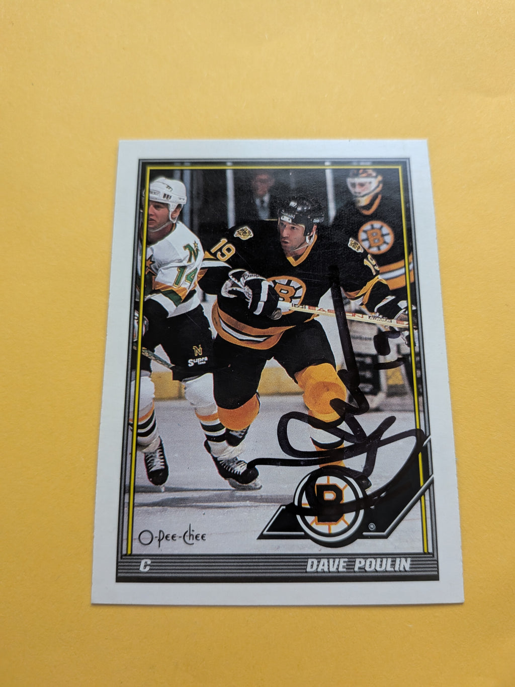 Dave Poulin Signed Boston Bruins Card H