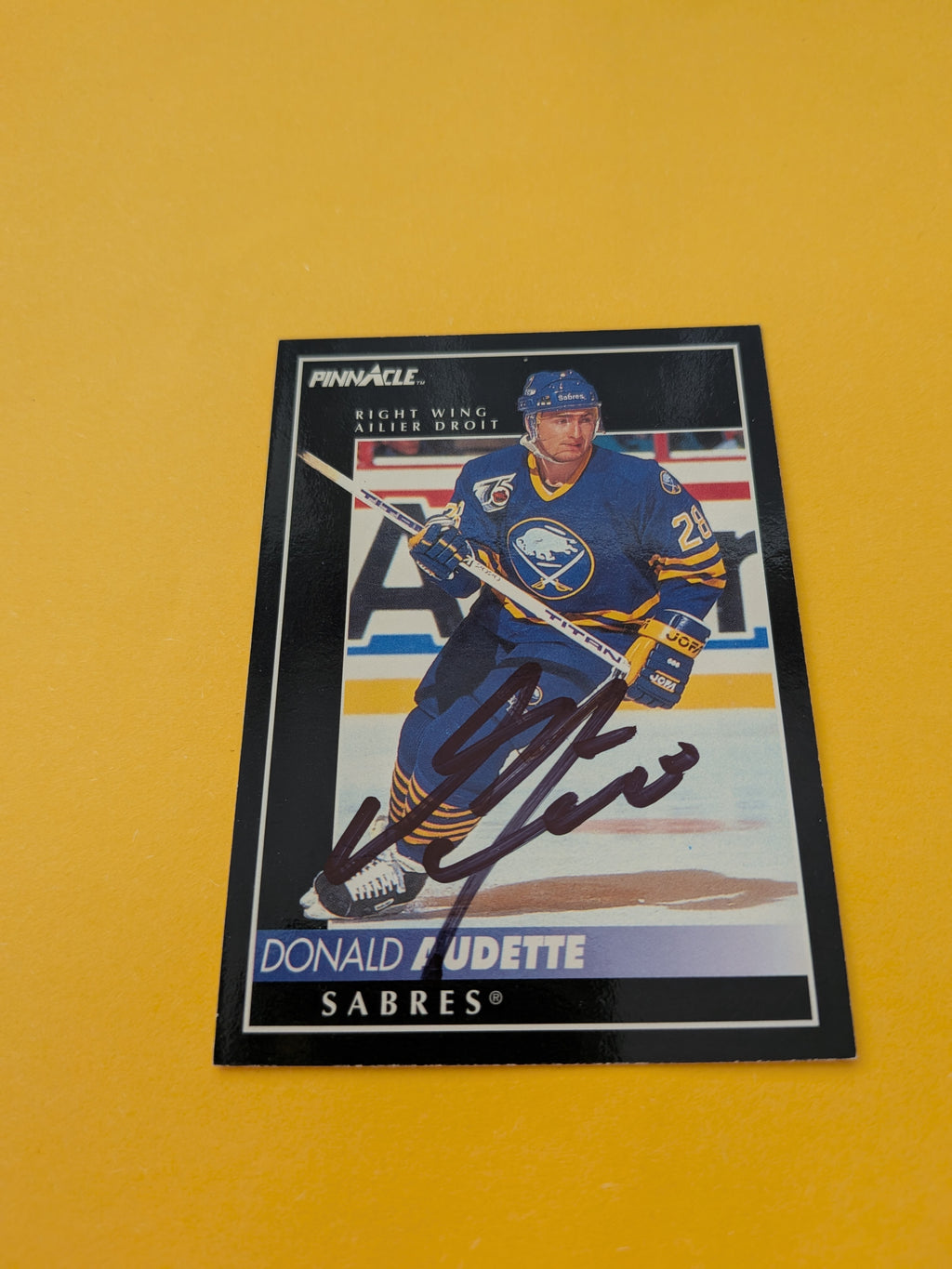 Donald Audette Signed Buffalo Sabres Card B