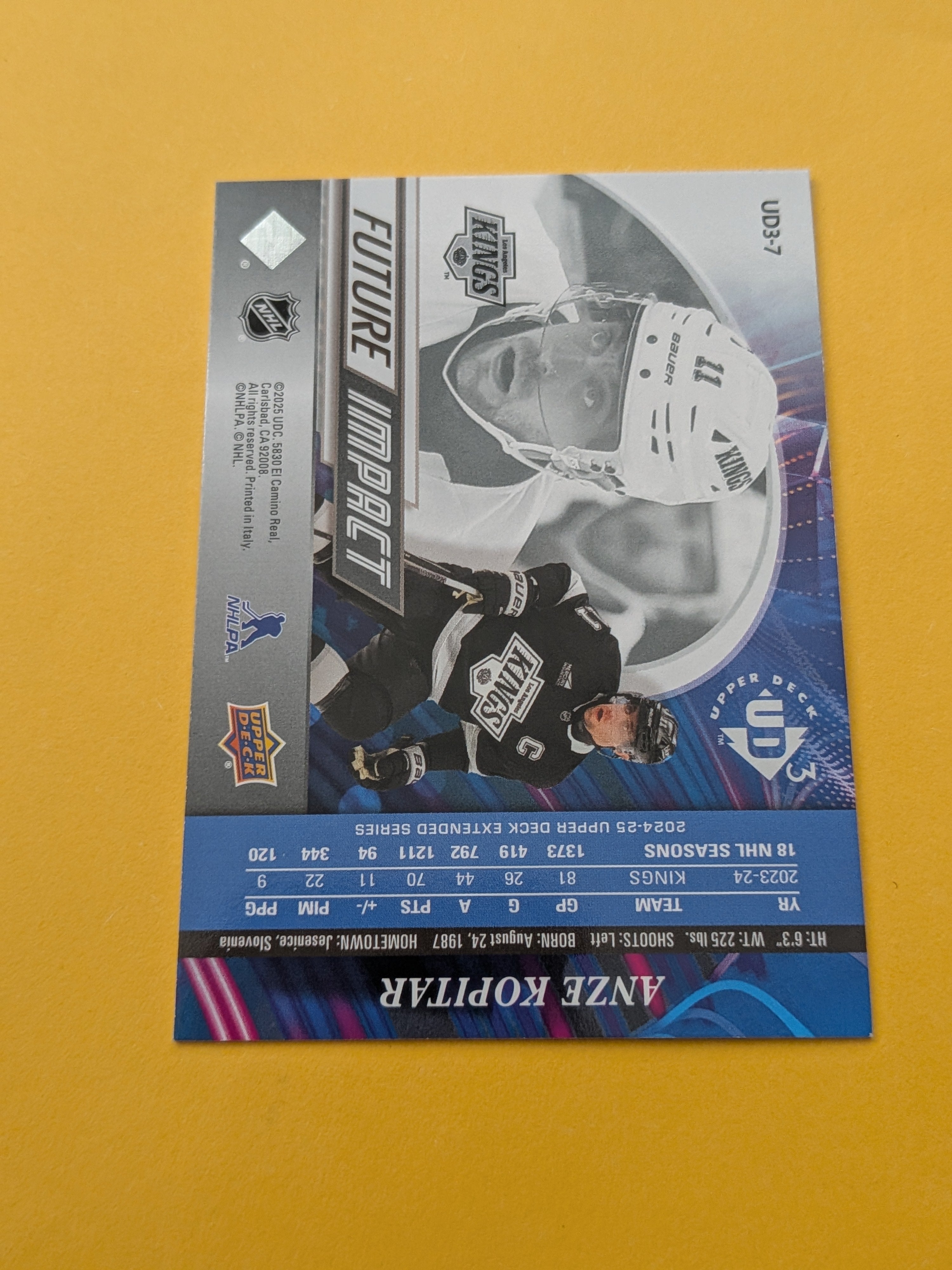Anze Kopitar 24-25 Upper Deck UD3 Future Impact Card