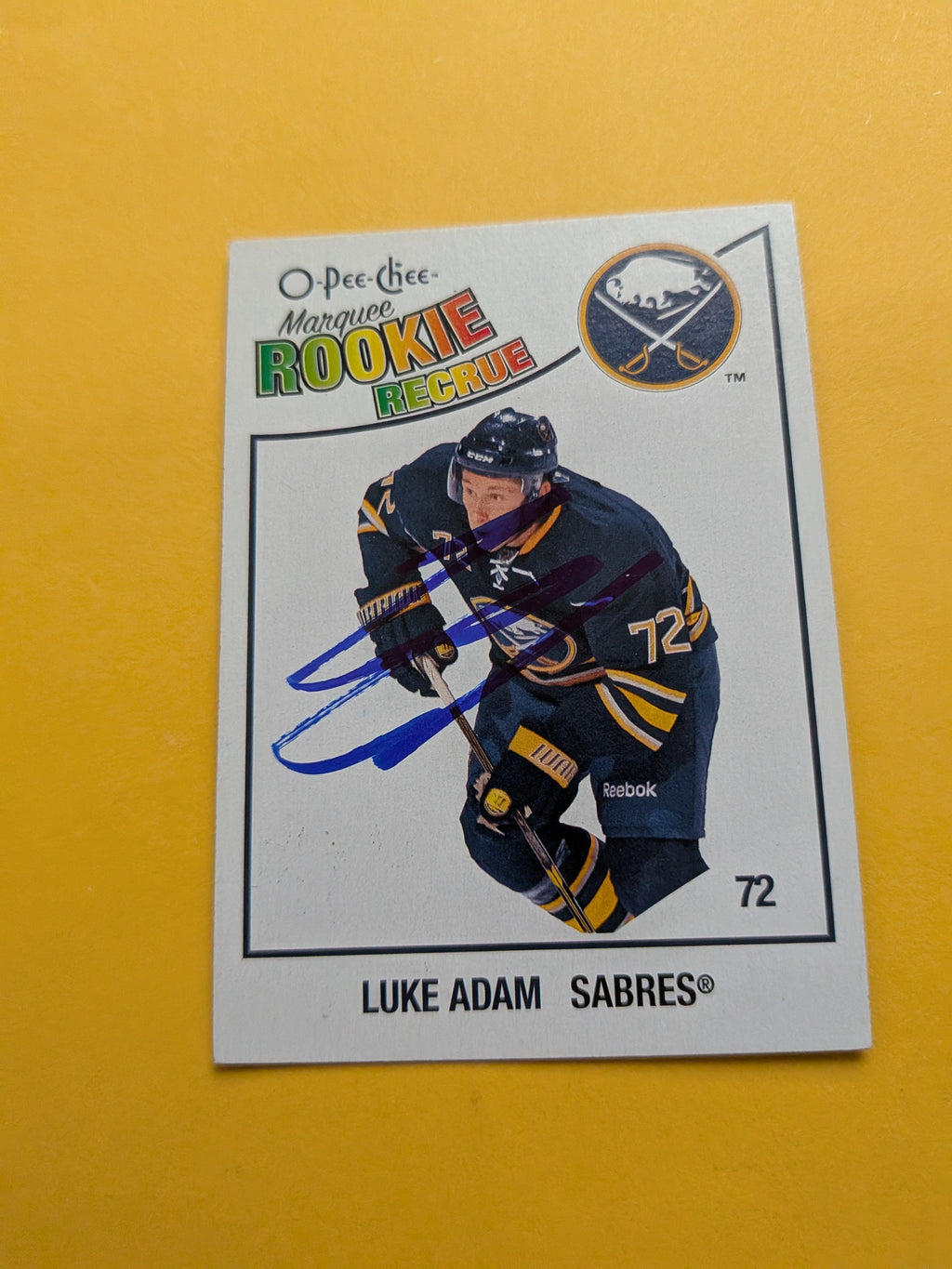 Luke Adam Signed Buffalo Sabres Rookie Card B