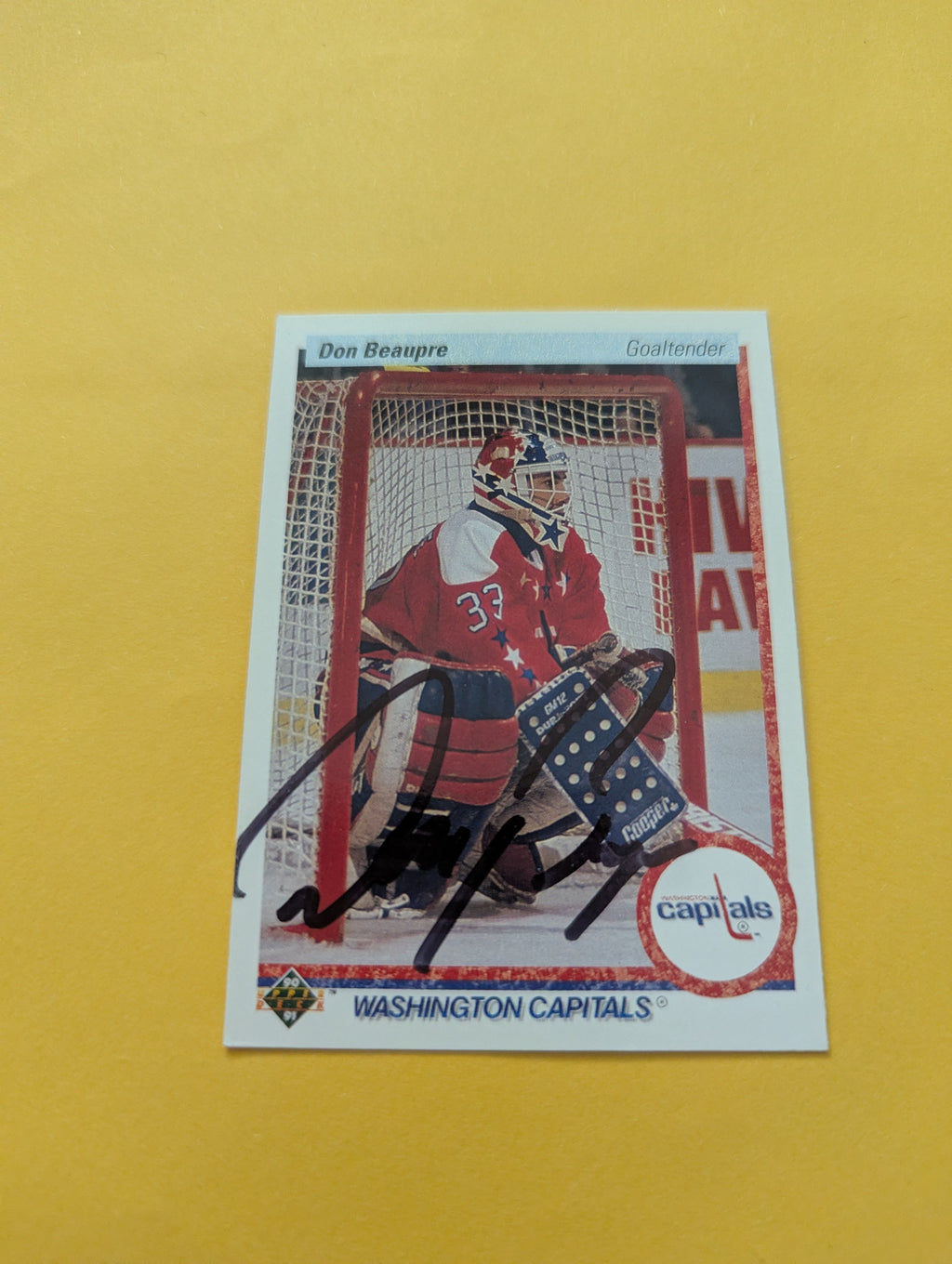 Don Beaupre Signed Washington Capitals Card