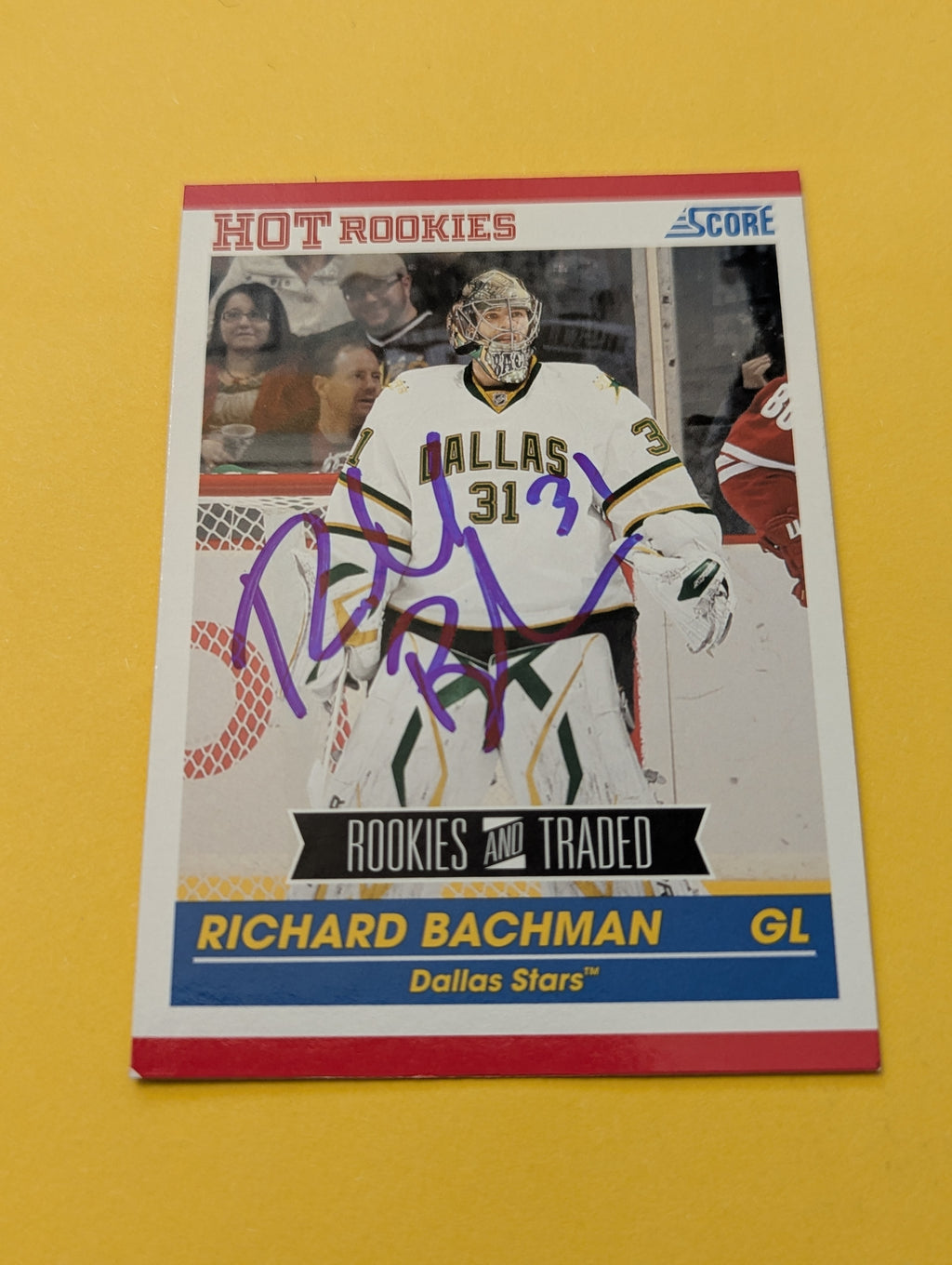 Richard Bachman Signed Dallas Stars Card