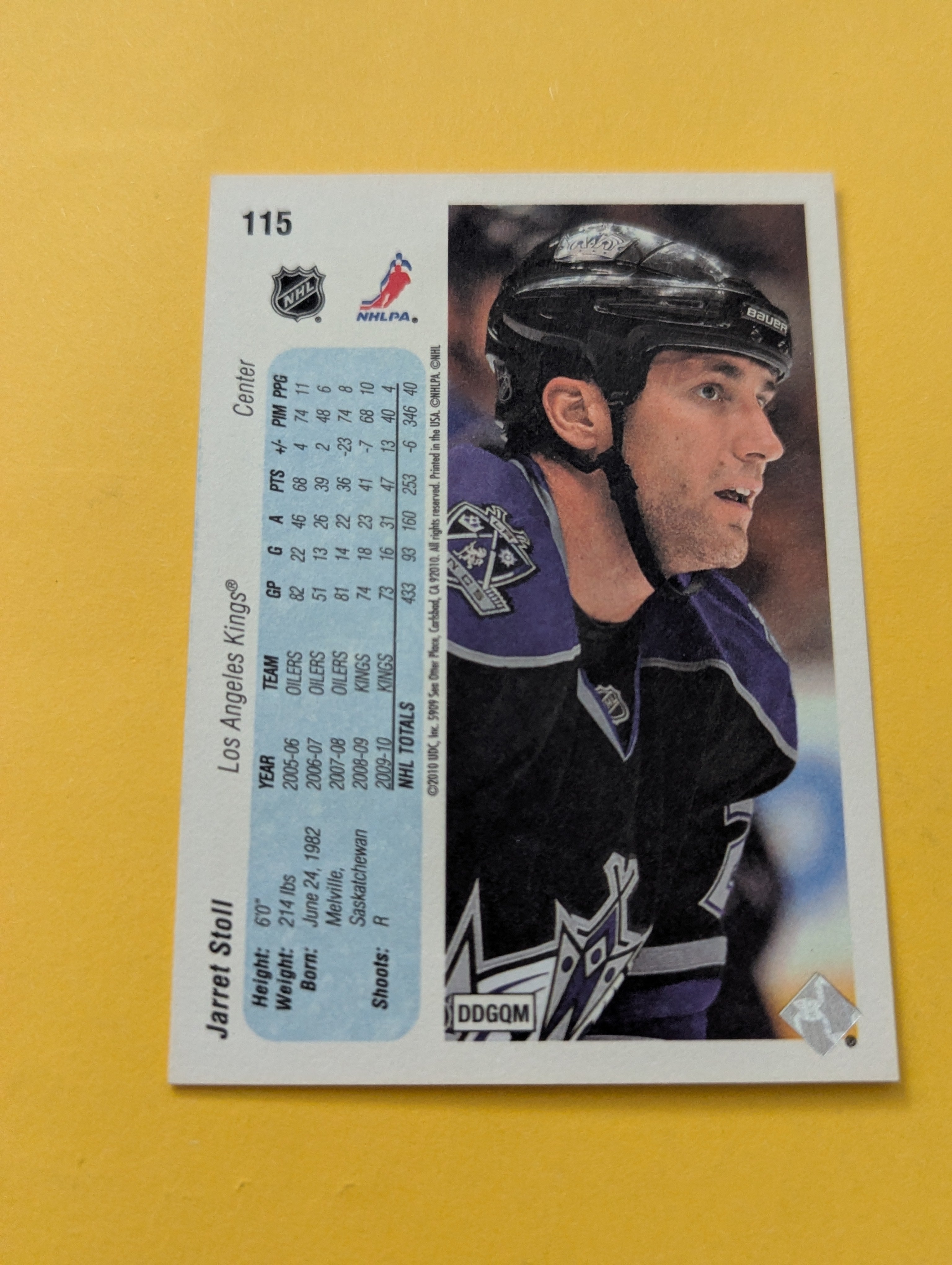 Jarret Stoll Signed Los Angeles Kings Card
