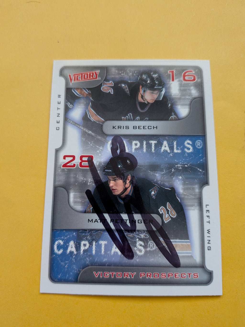 Matt Pettinger Signed Washington Capitals Card A