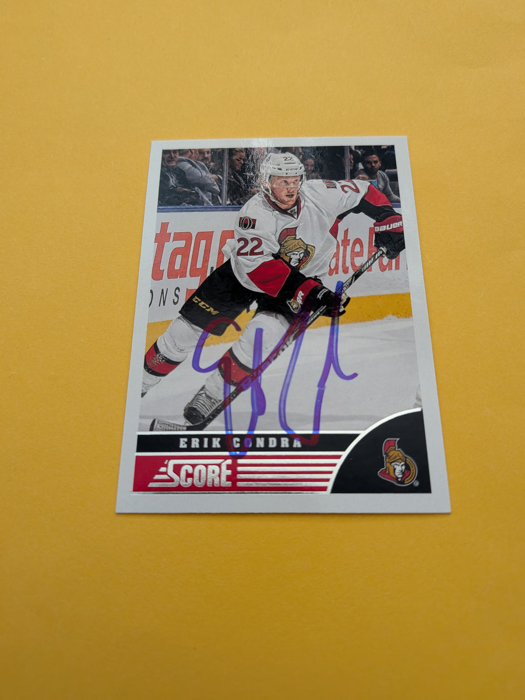 Erik Condra Signed Ottawa Senators Card B