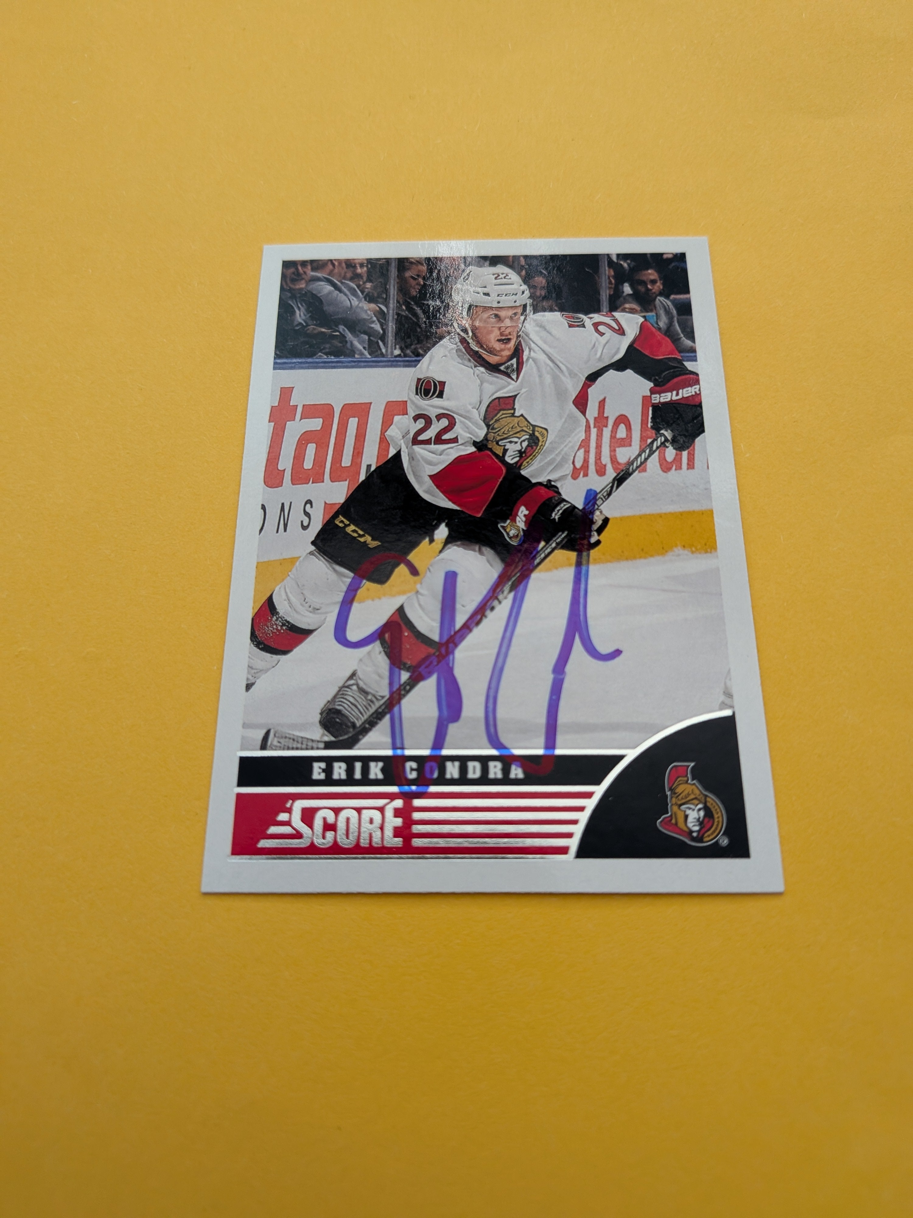 Erik Condra Signed Ottawa Senators Card B