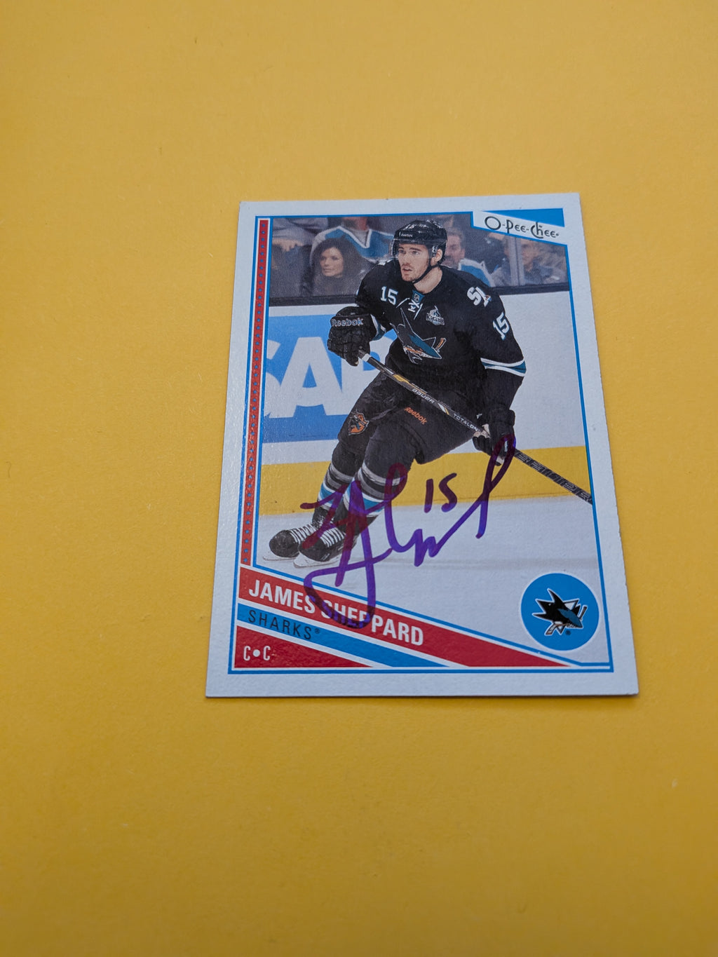 James Sheppard Signed San Jose Sharks Card B