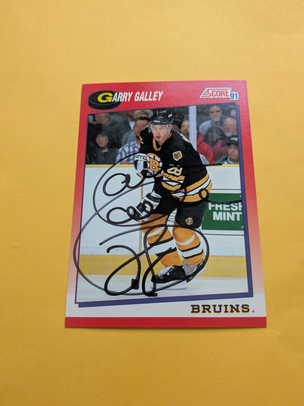 Garry Galley Signed Boston Bruins Card H