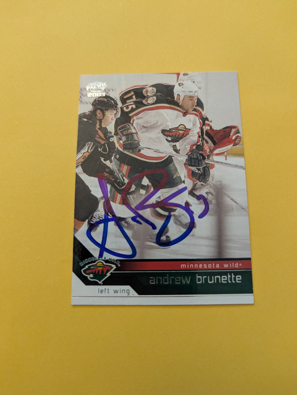 Andrew Brunette Signed Minnesota Wild Card