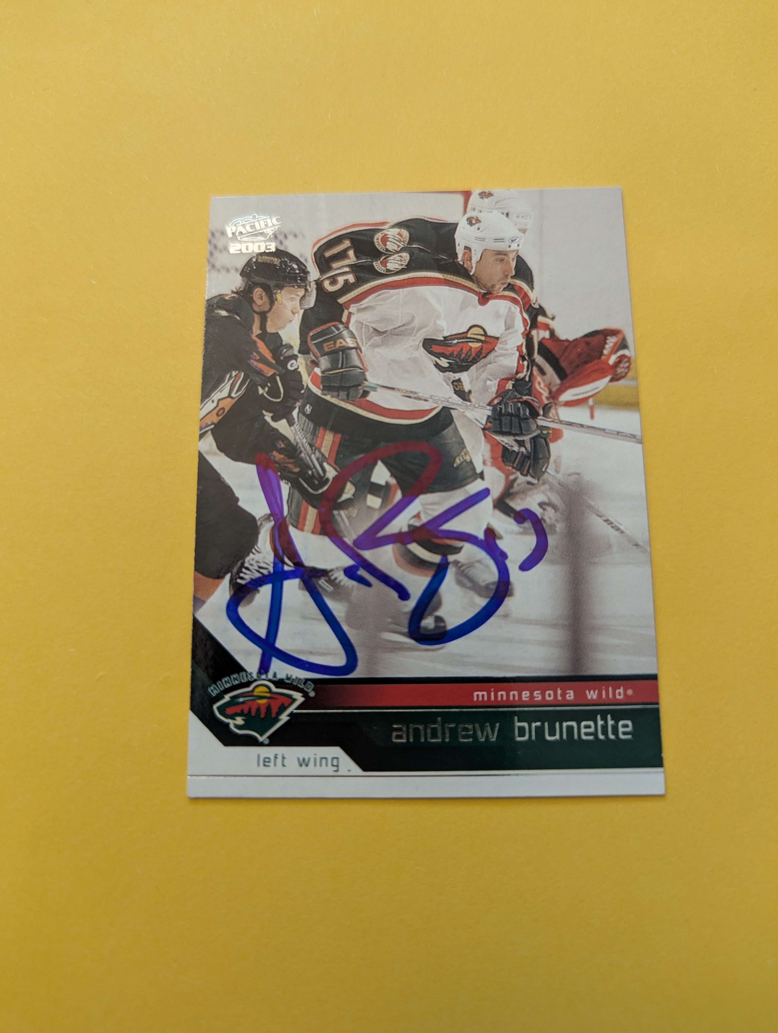 Andrew Brunette Signed Minnesota Wild Card