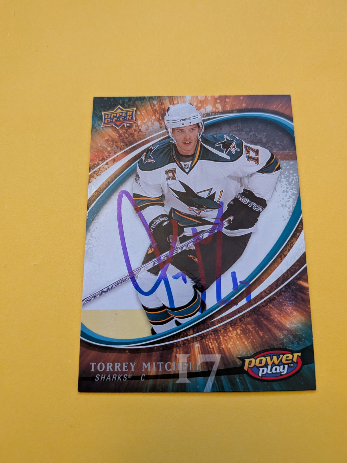 Torrey Mitchell Signed San Jose Sharks Card E