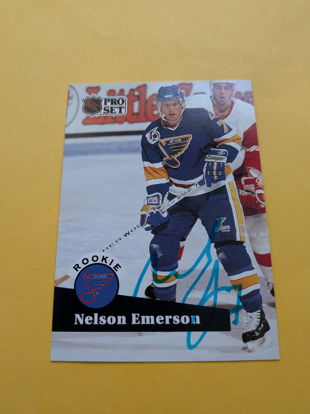 Nelson Emerson Signed St. Louis Blues Card A