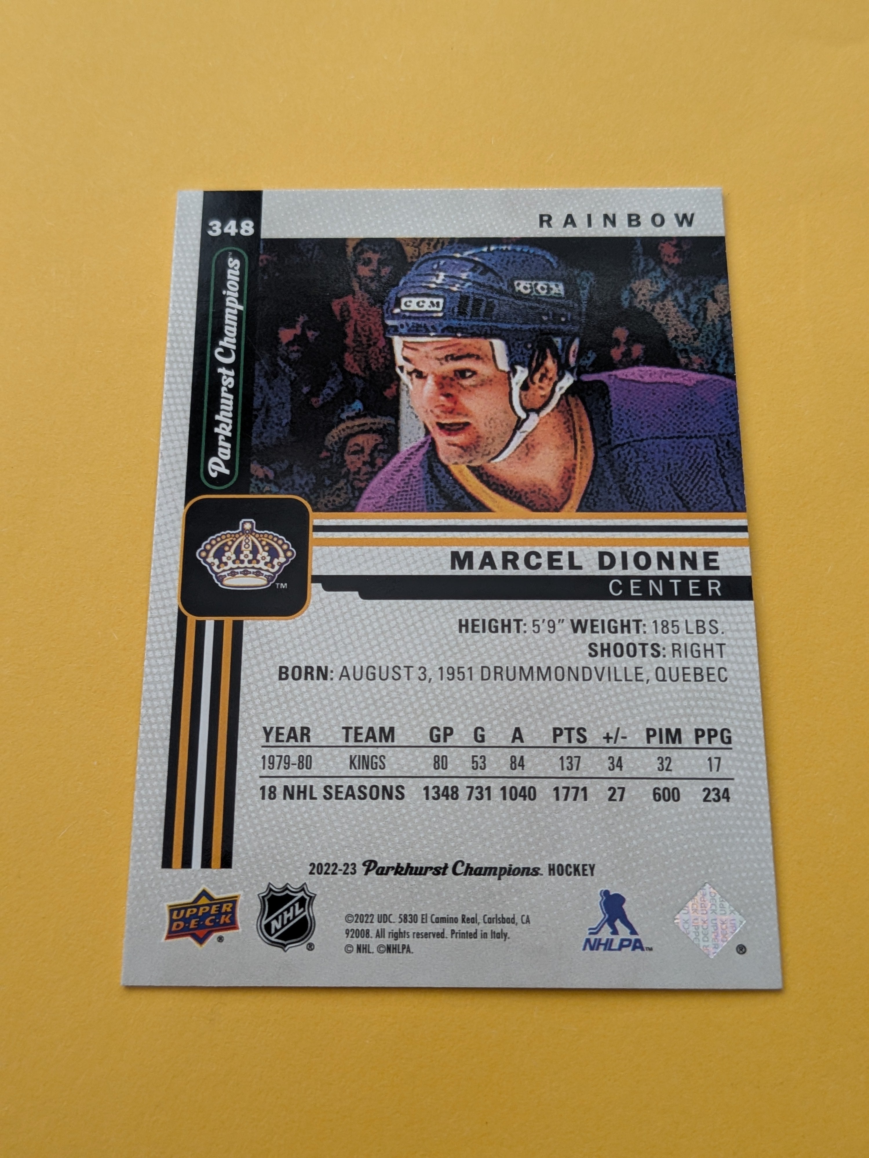 Marcel Dionne 22-23 Parkhurst Champions Rainbow Card