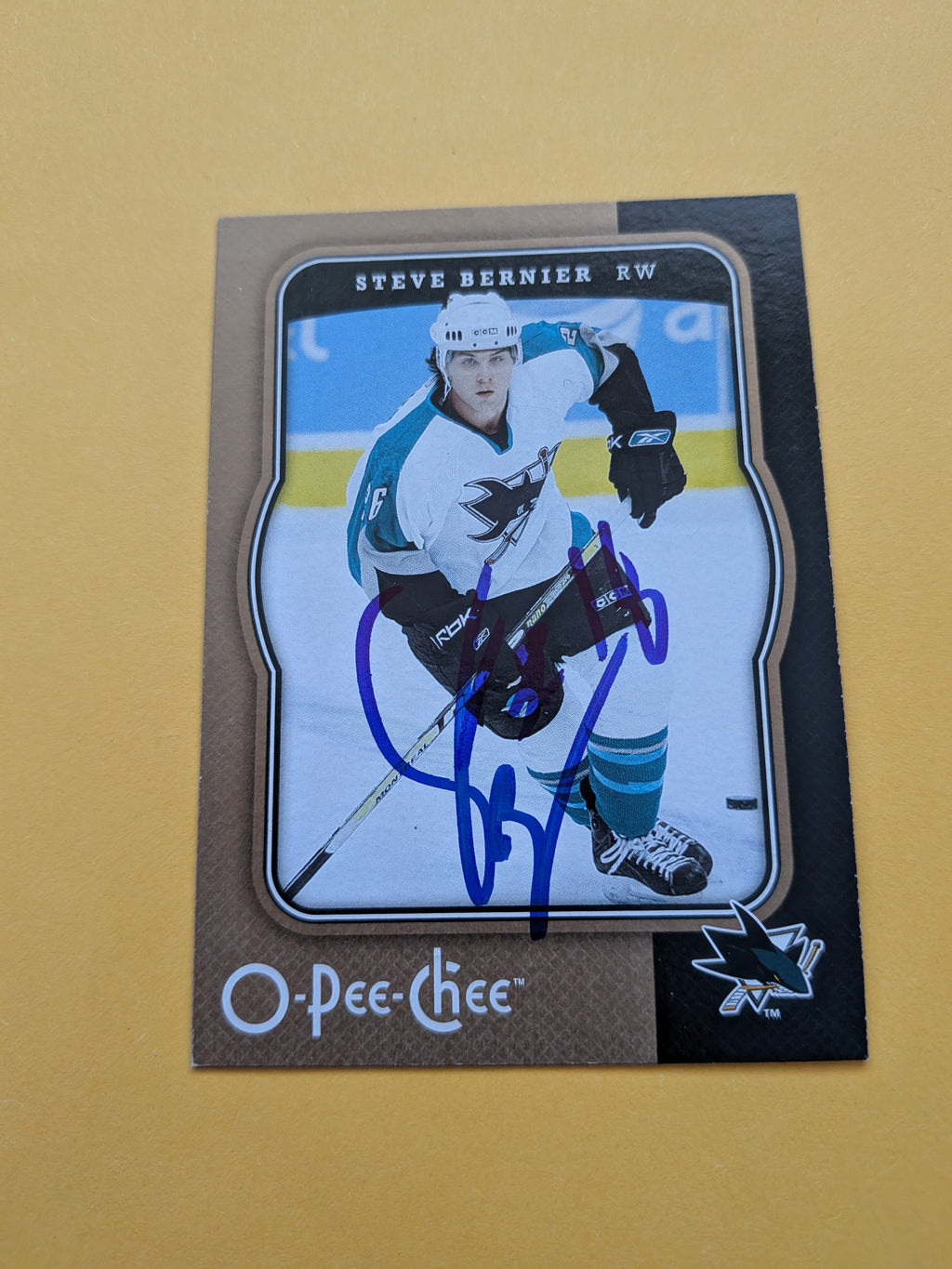 Steve Bernier Signed San Jose Sharks Card C