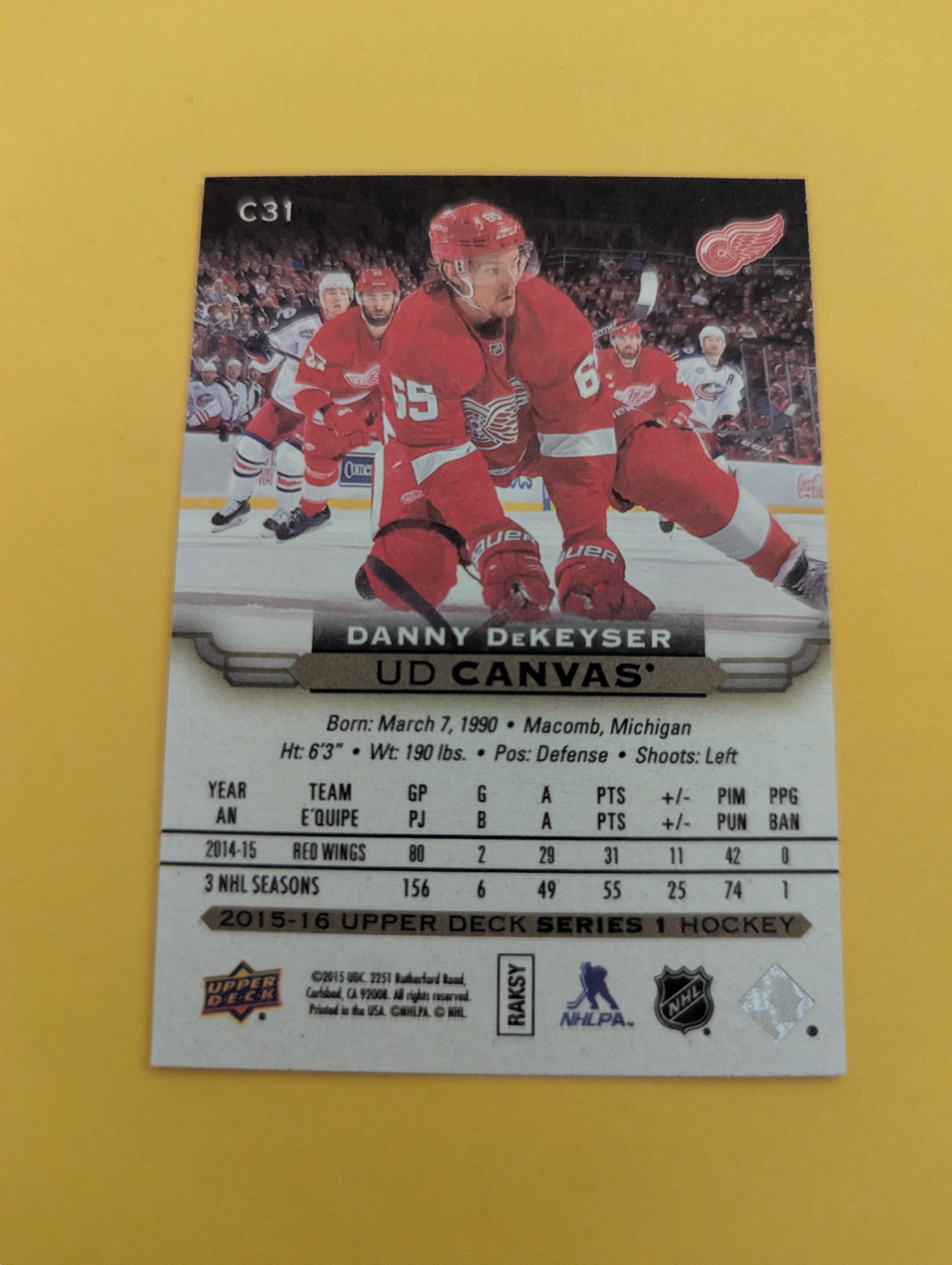 Danny Dekeyser 15-16 Upper Deck UD Canvas Card