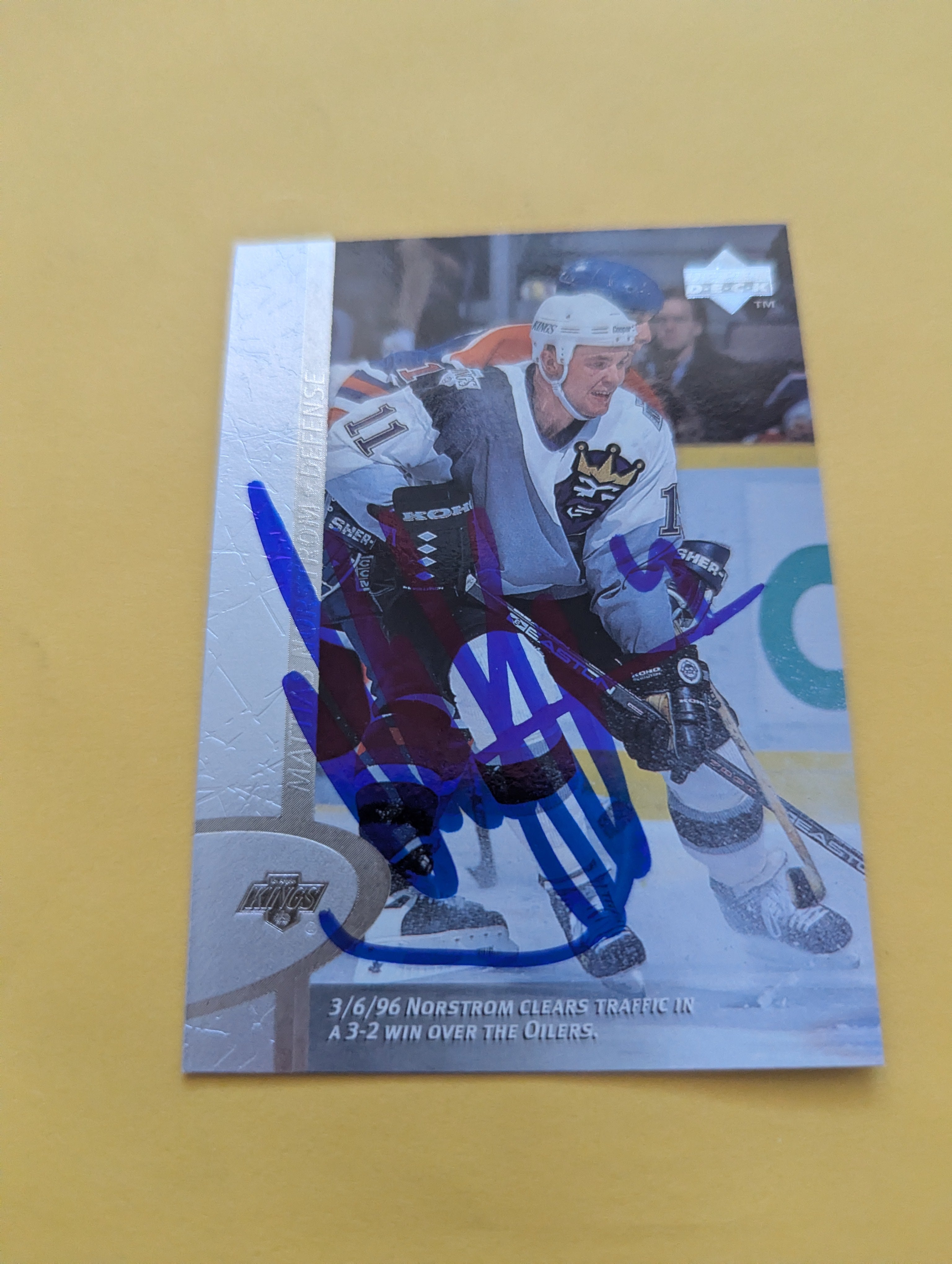 Mattias Norstrom Signed Los Angeles Kings Card A