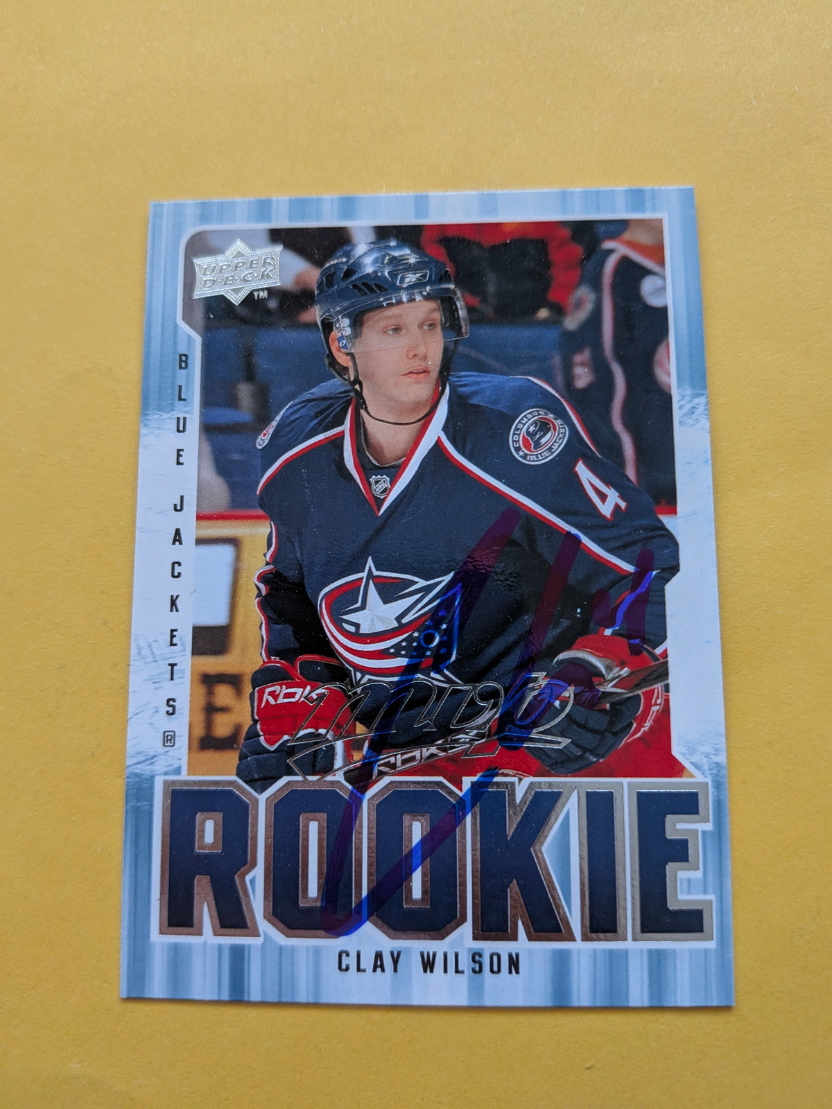 Clay Wilson Signed Columbus Blue Jackets Rookie Card A