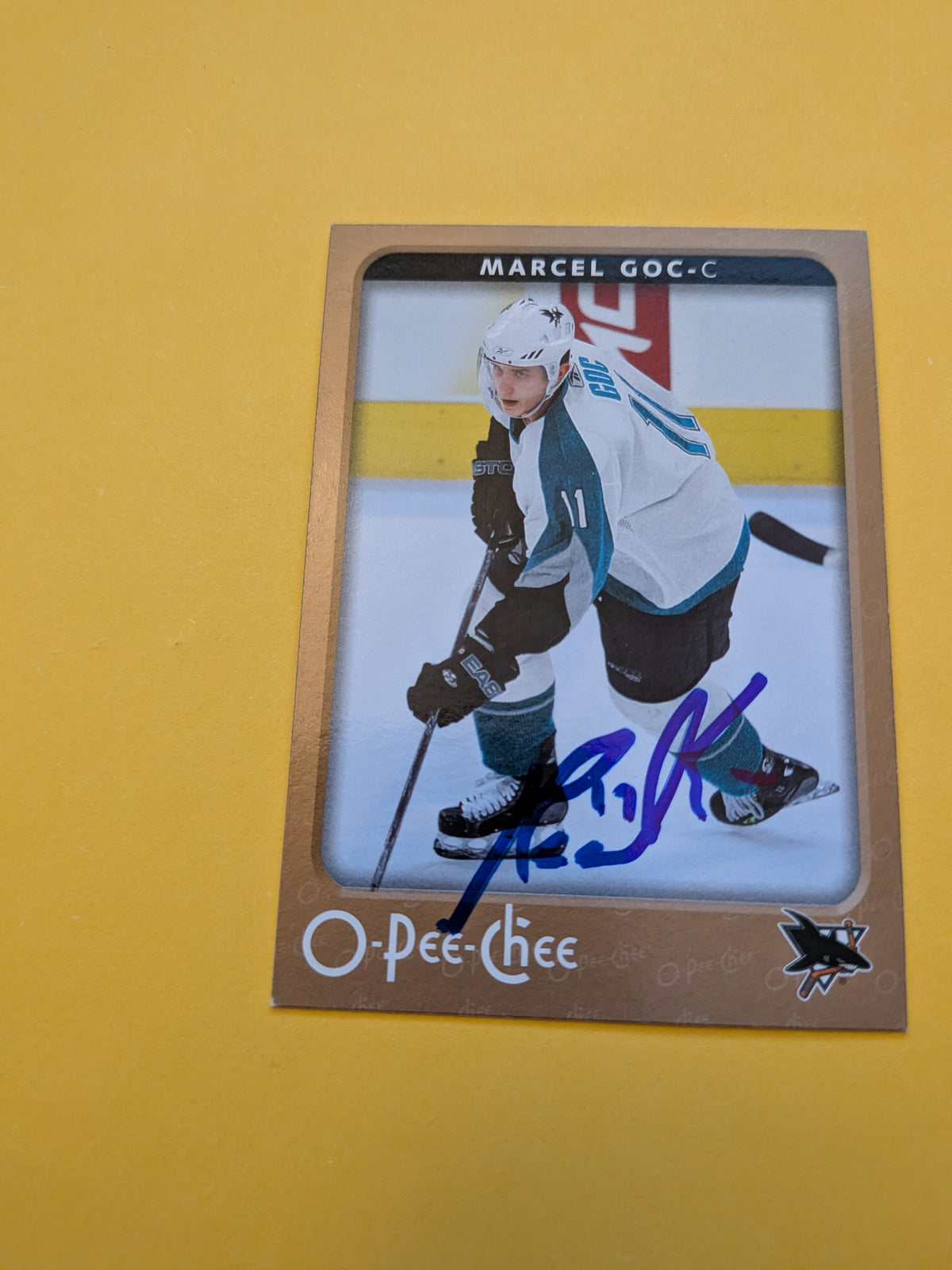 Marcel Goc Signed San Jose Sharks Card B