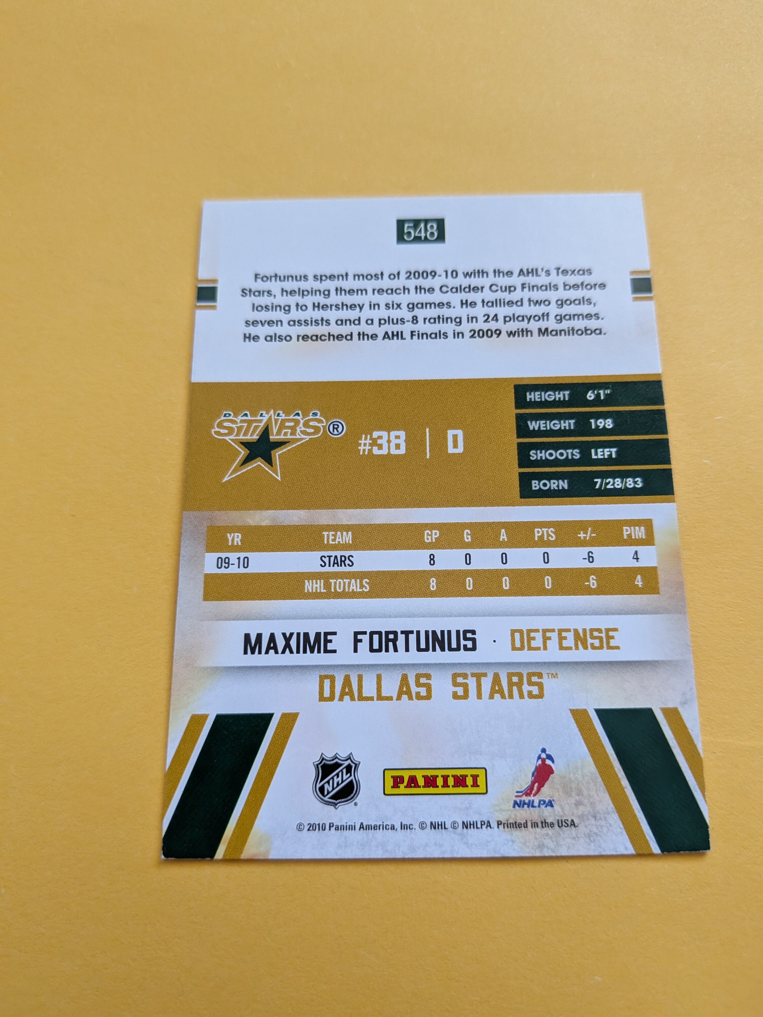 Maxime Fortunus Signed Dallas Stars Rookie Card