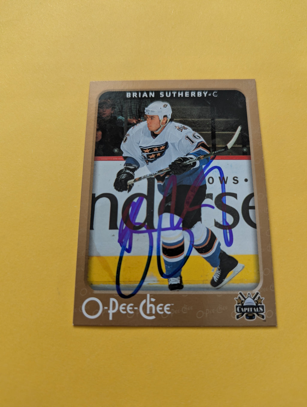 Brian Sutherby Signed Washington Capitals Card