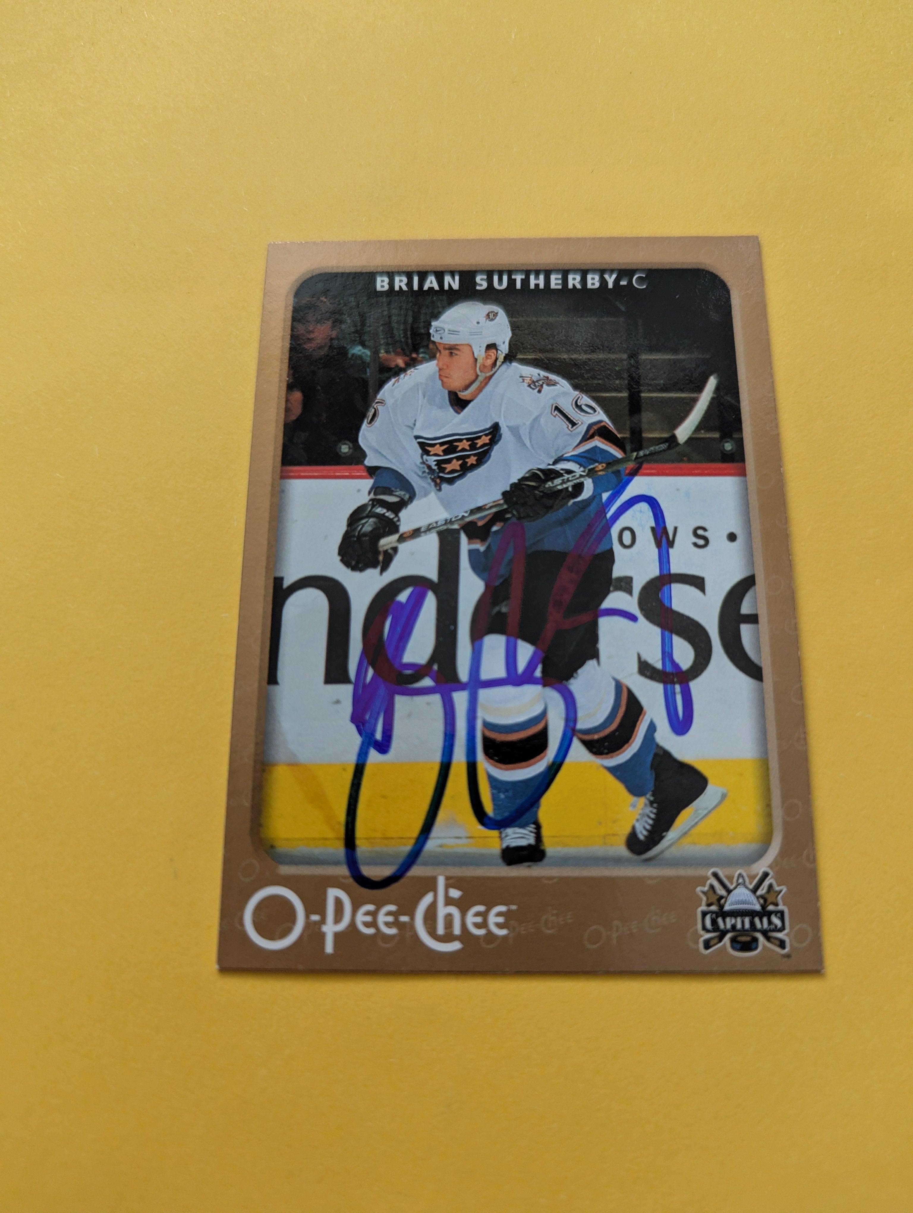 Brian Sutherby Signed Washington Capitals Card